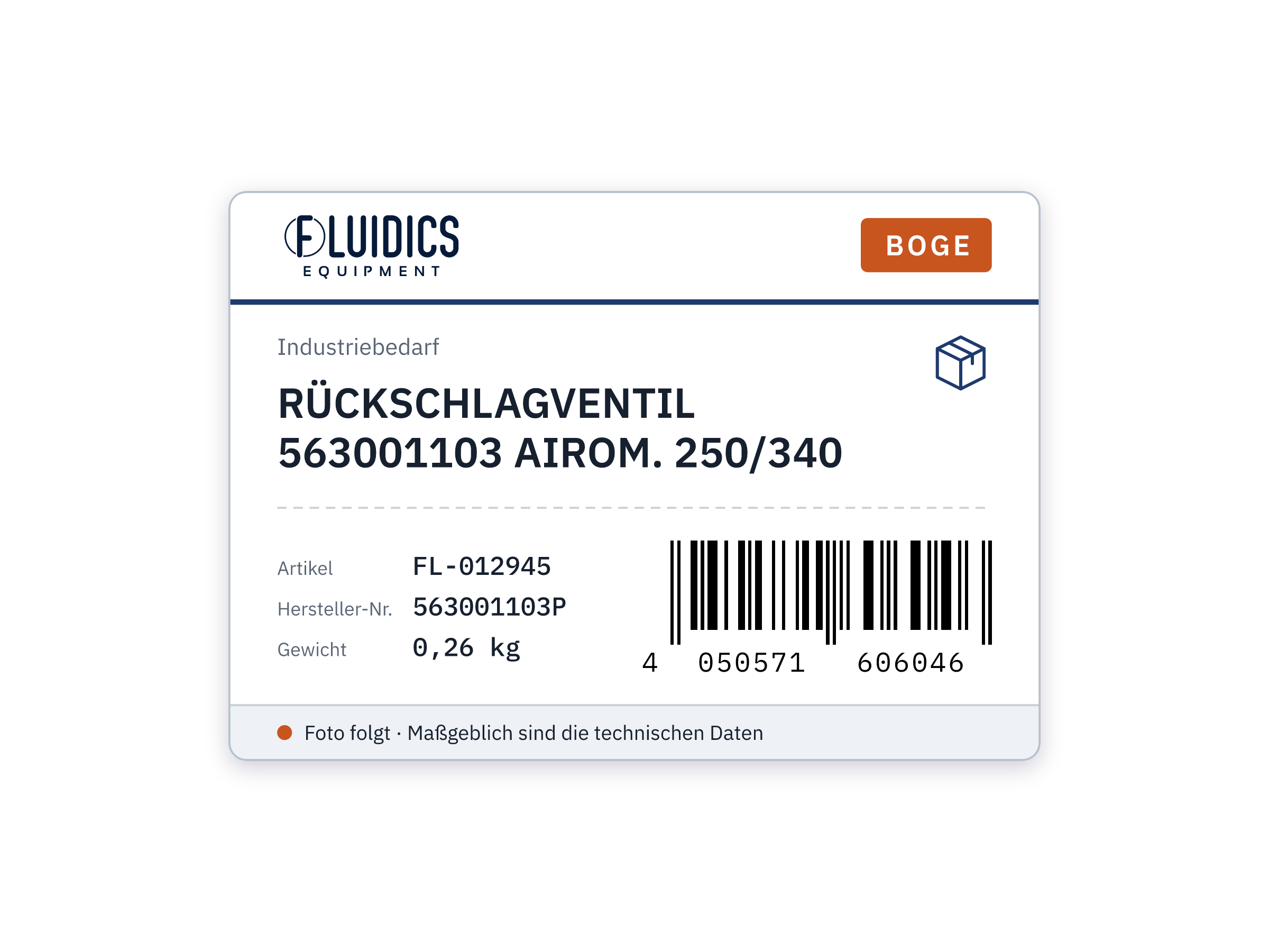 BOGE RÜCKSCHLAGVENTIL 563001103 AIROM. 250/340 von Boge