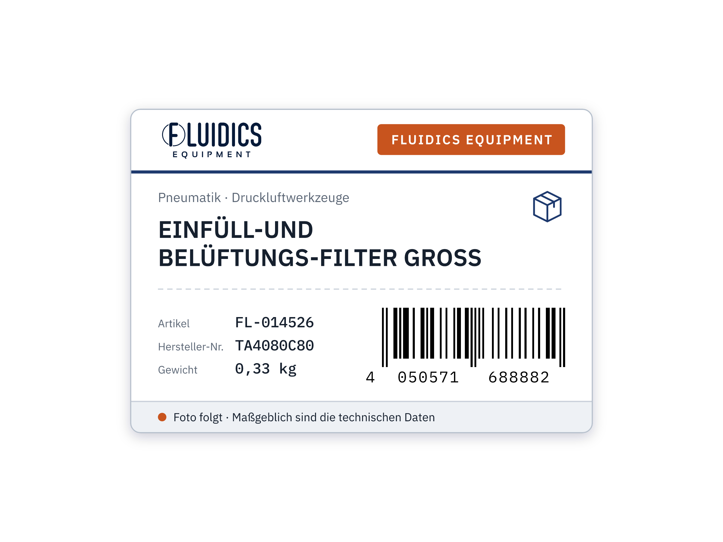 EINFÜLL-UND BELÜFTUNGS-FILTER GROSS