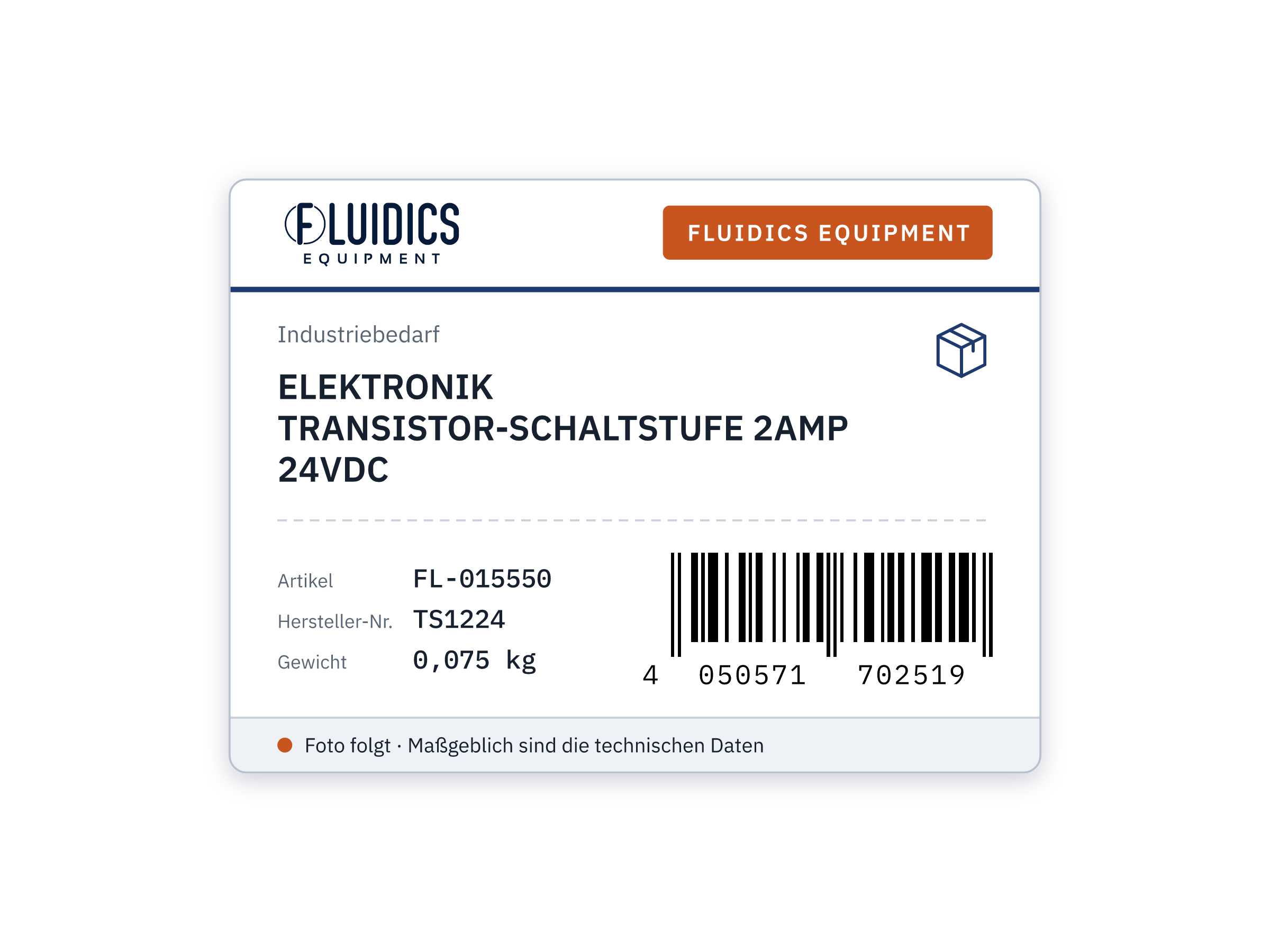 ELEKTRONIK TRANSISTOR-SCHALTSTUFE 2AMP 24VDC