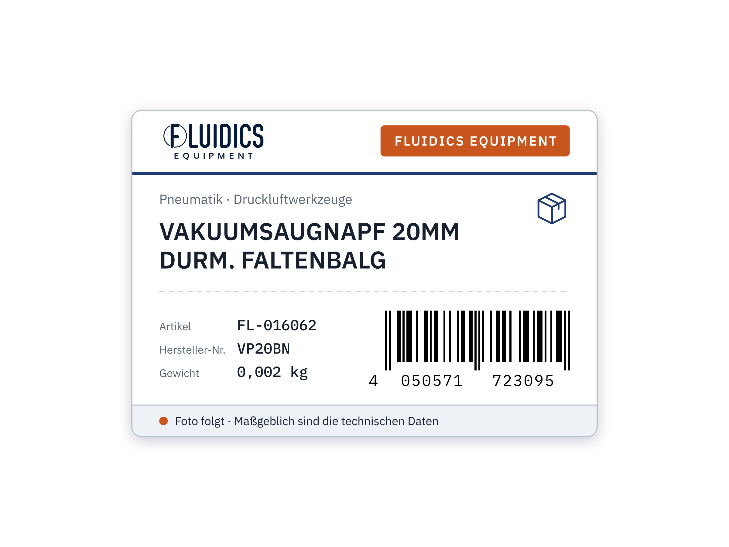 VAKUUMSAUGNAPF 20MM DURM. FALTENBALG