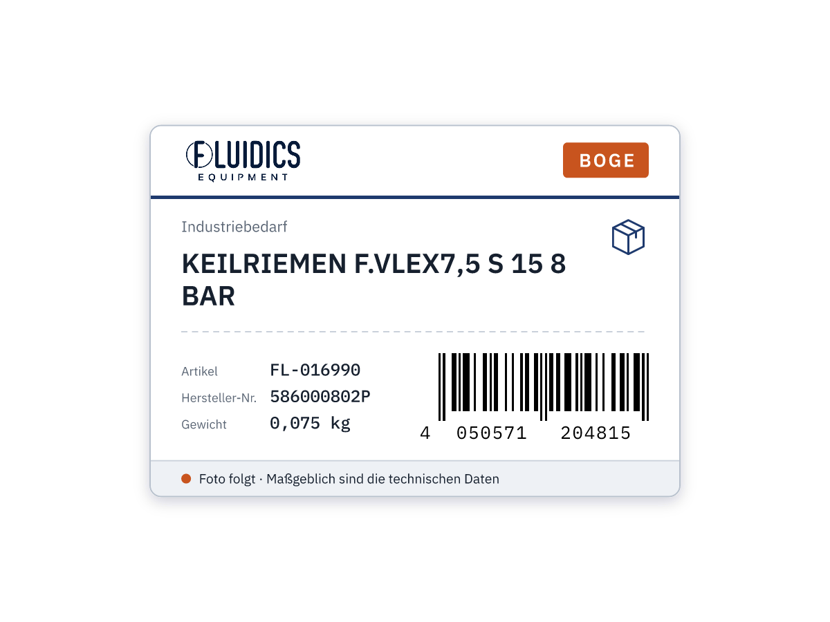 BOGE KEILRIEMEN F.VLEX7,5 S 15 8 BAR von Boge