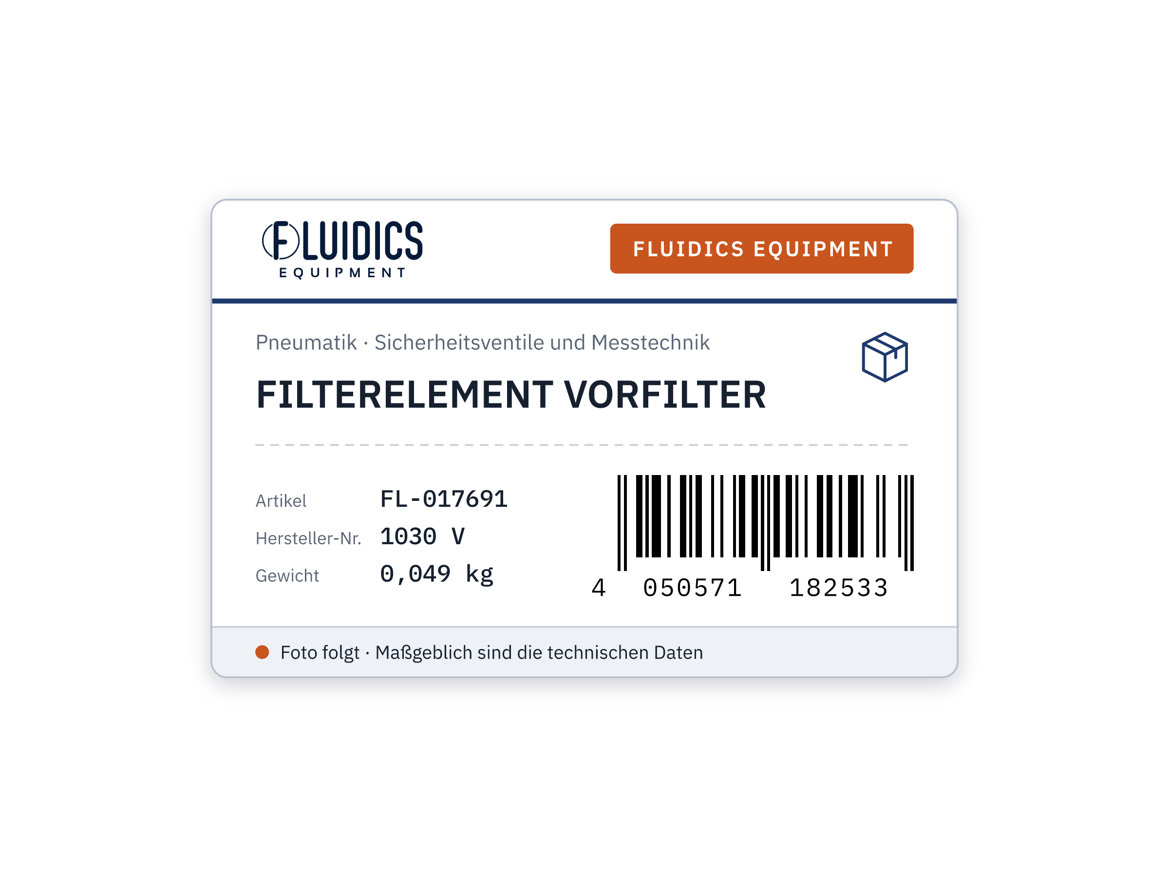 FILTERELEMENT VORFILTER