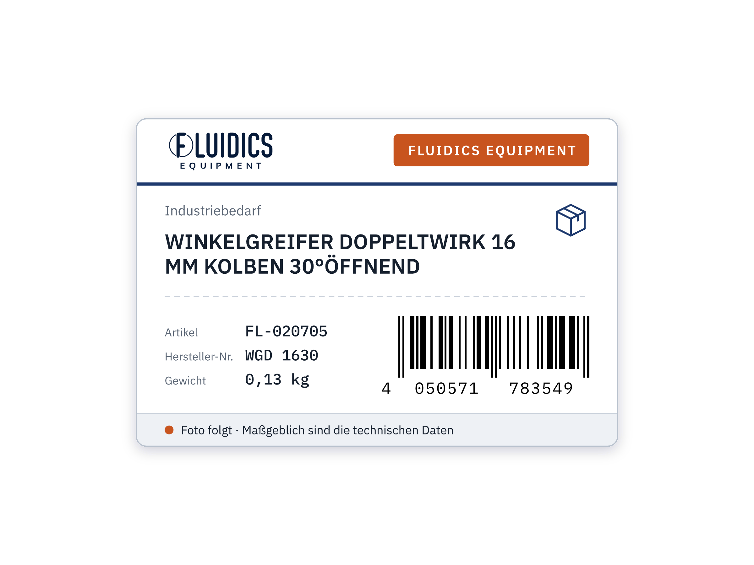 WINKELGREIFER DOPPELTWIRK 16 MM KOLBEN 30°ÖFFNEND
