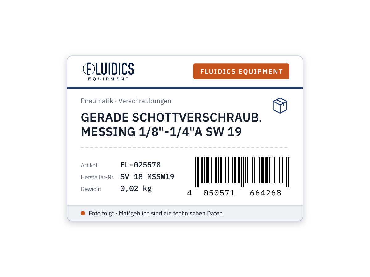 GERADE SCHOTTVERSCHRAUB. MESSING 1/8"-1/4"A SW 19