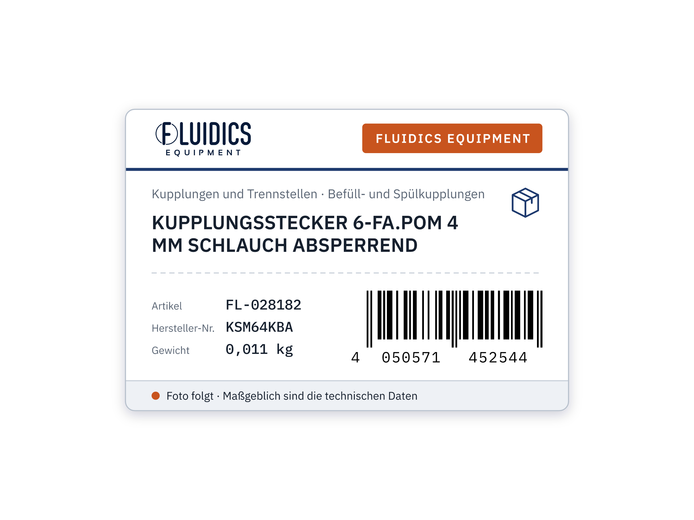 KUPPLUNGSSTECKER 6-FA.POM 4 MM SCHLAUCH ABSPERREND