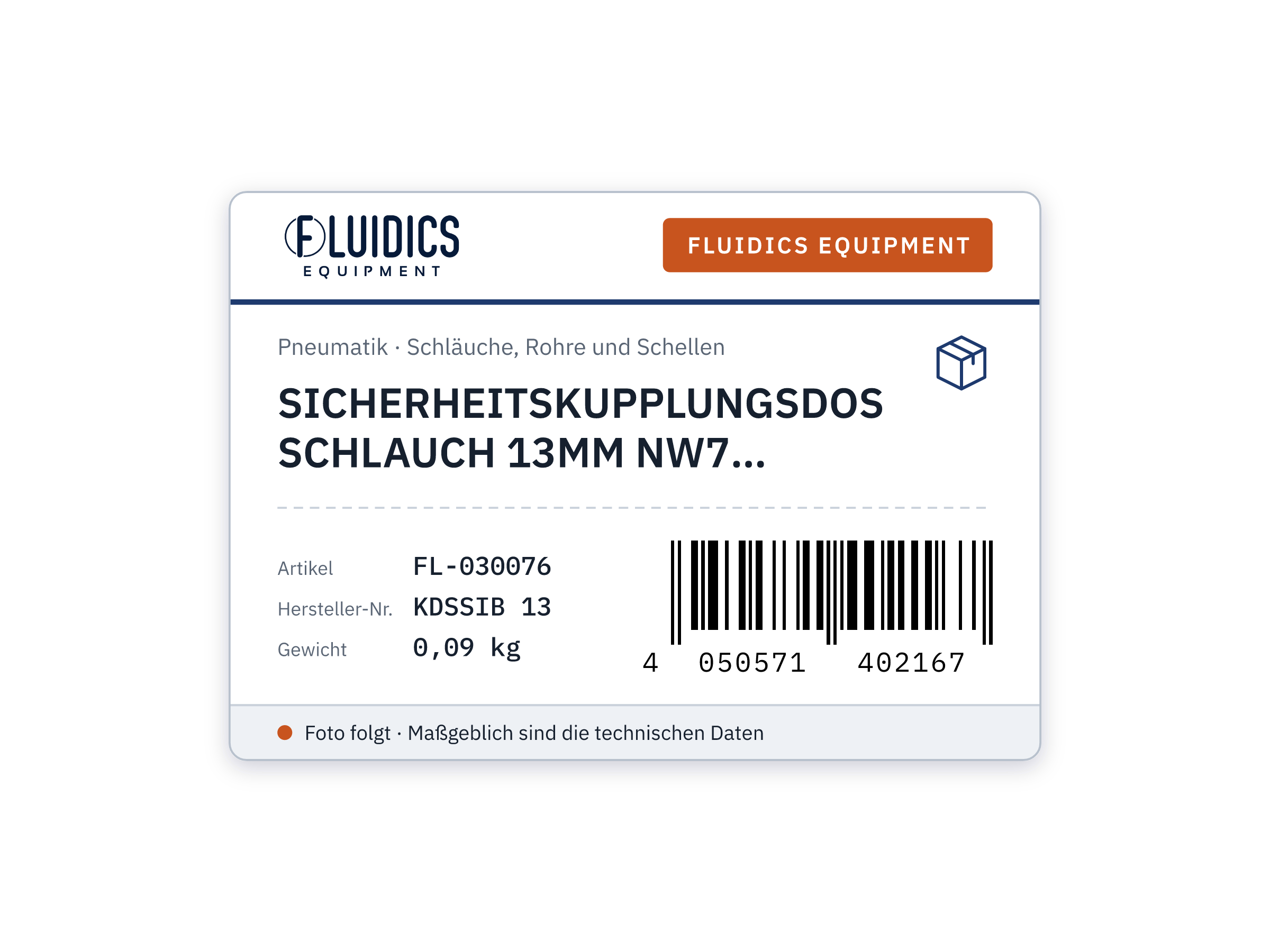 SICHERHEITSKUPPLUNGSDOSE SCHLAUCH 13MM NW7