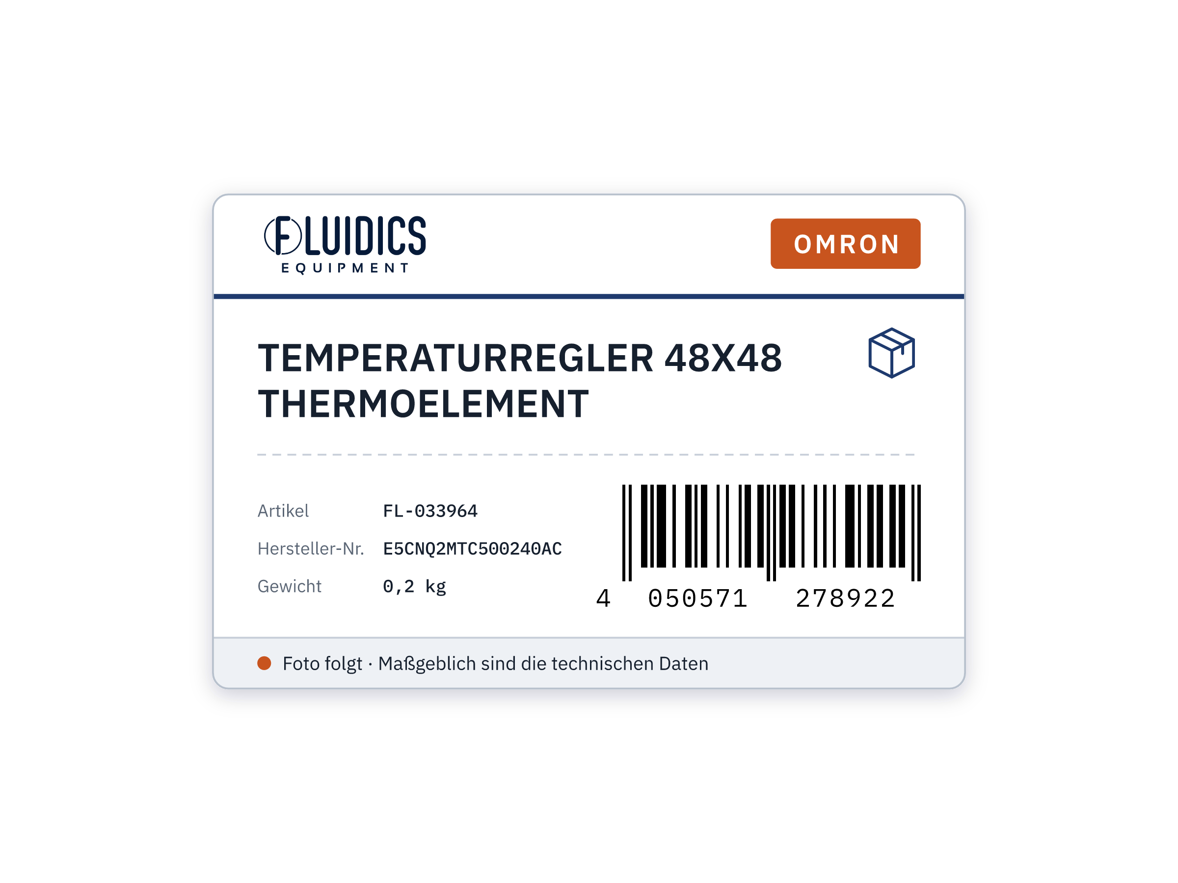 OMRON TEMPERATURREGLER 48X48 THERMOELEMENT von Omron