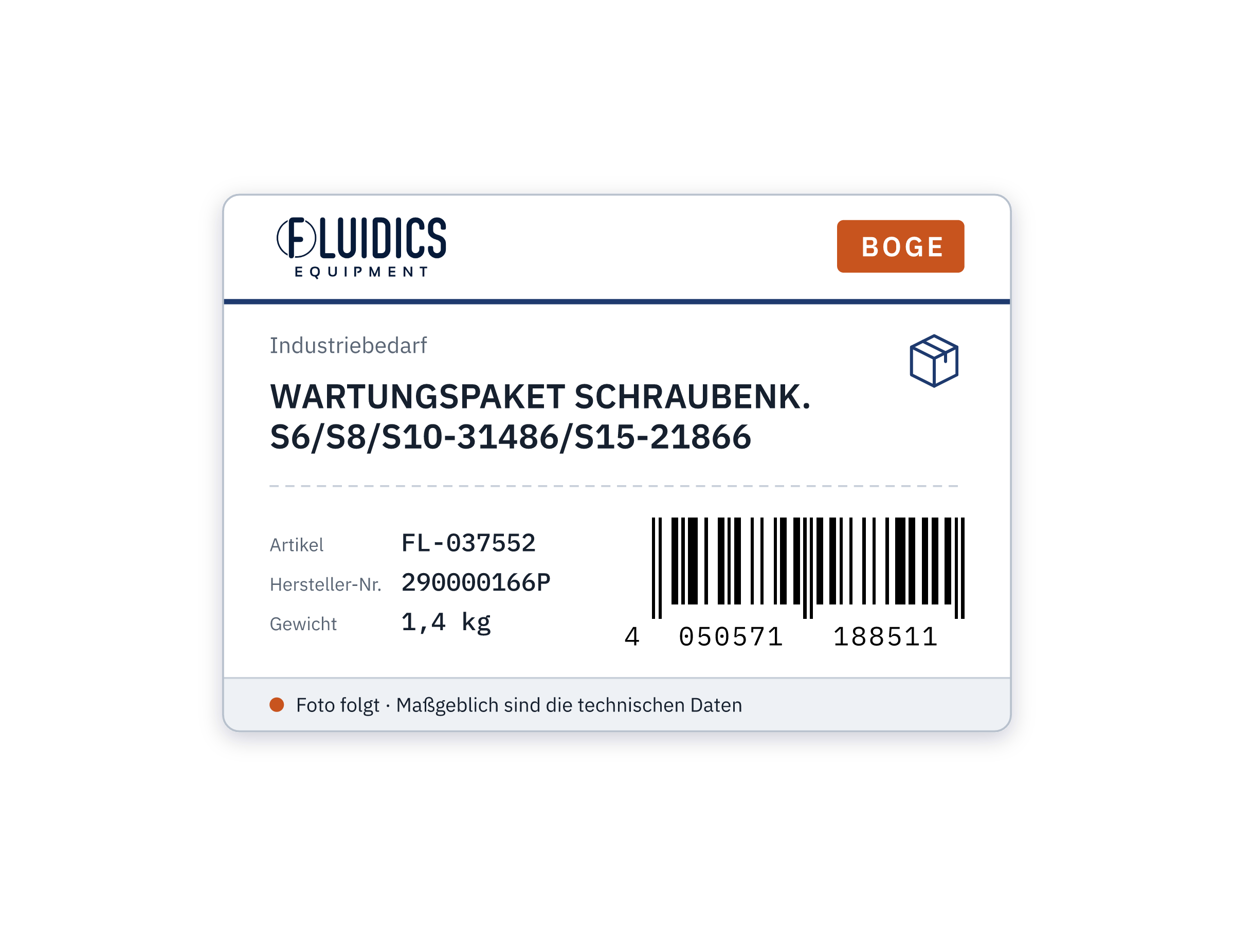 WARTUNGSPAKET SCHRAUBENK. S6/S8/S10-31486/S15-21866 von Boge
