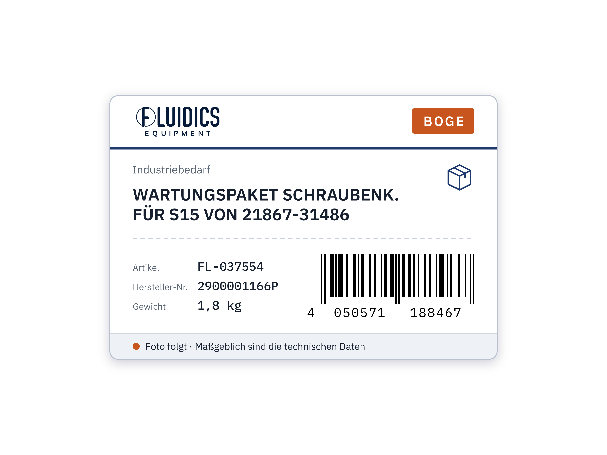 WARTUNGSPAKET SCHRAUBENK. FÜR S15 VON 21867-31486 von Boge