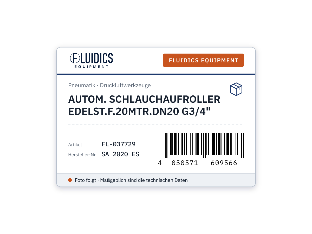 AUTOM. SCHLAUCHAUFROLLER EDELST.F.20MTR.DN20 G3/4"