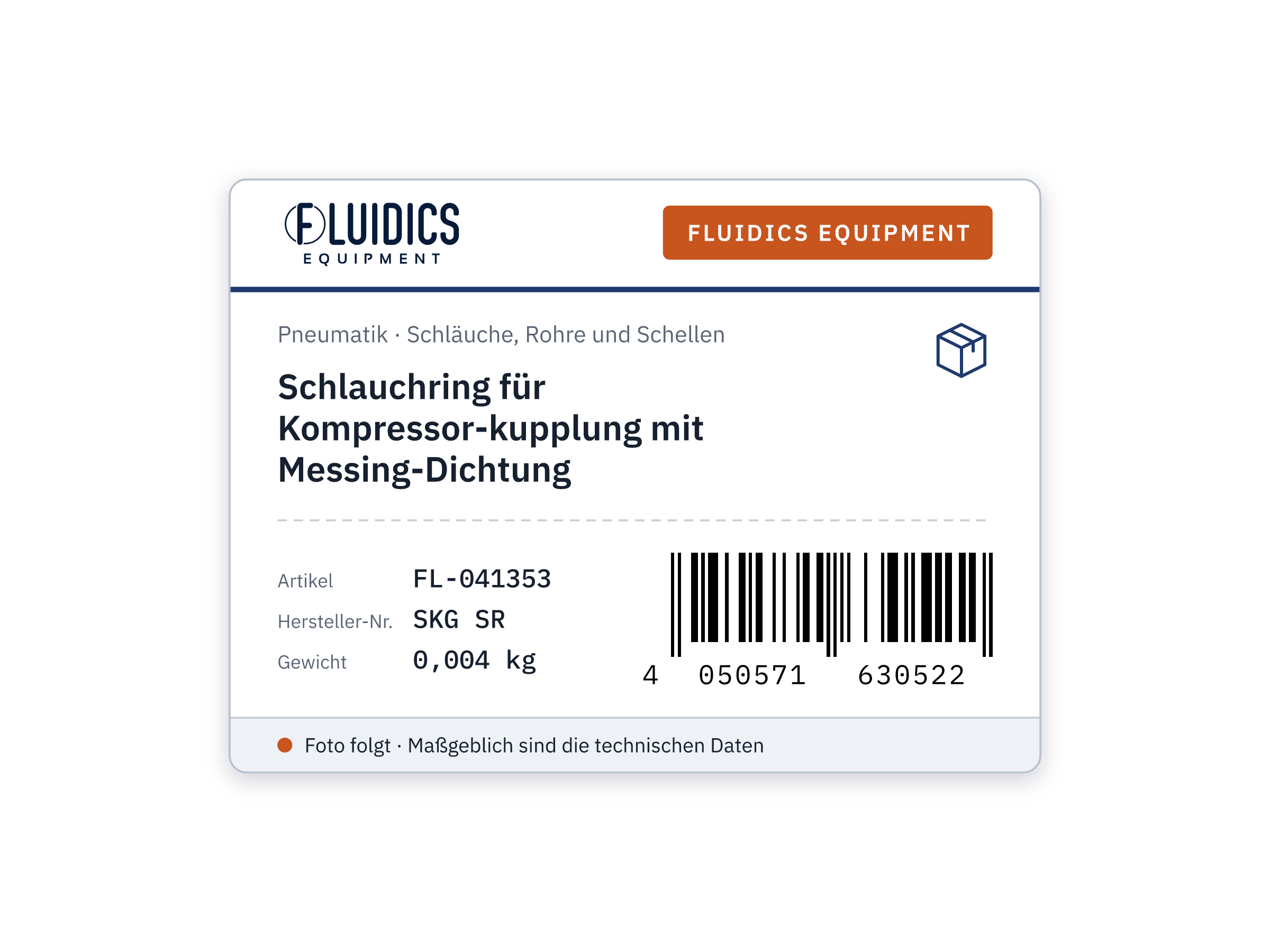 Schlauchring für Kompressor-kupplung mit Messing-Dichtung