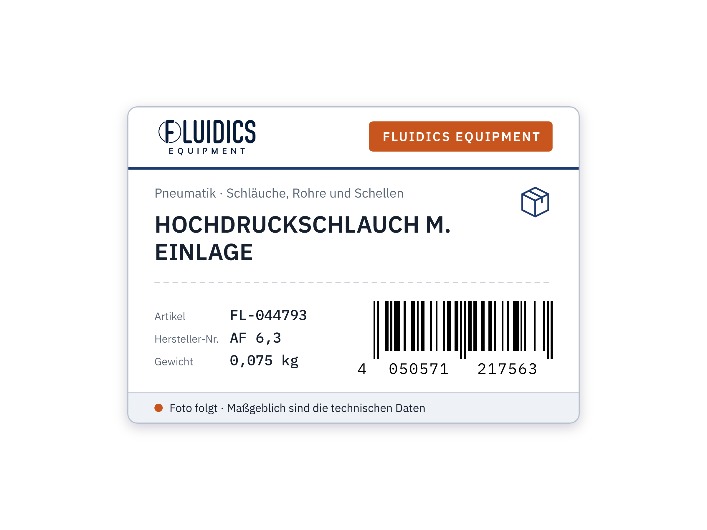 HOCHDRUCKSCHLAUCH M. EINLAGE