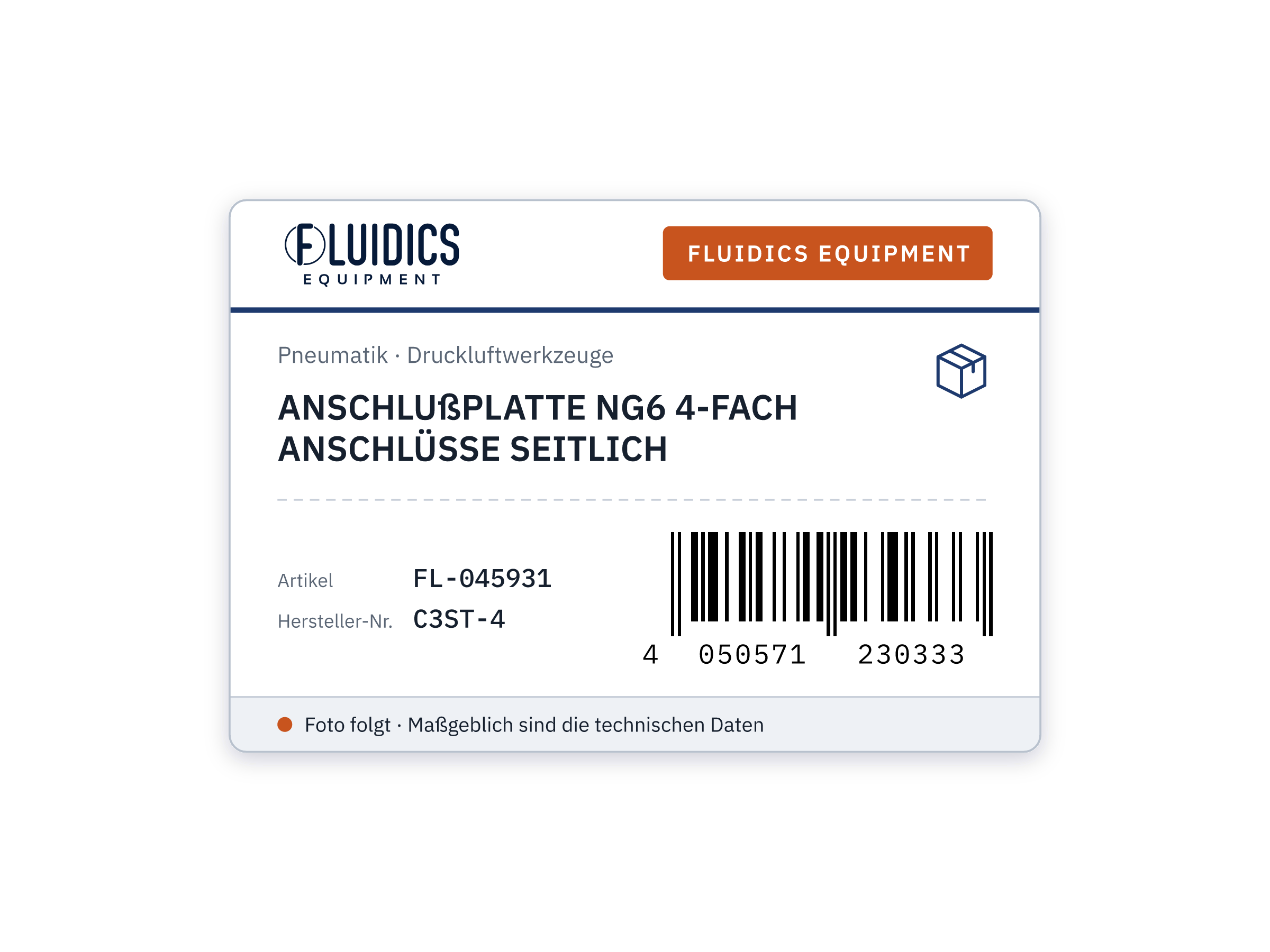 ANSCHLUßPLATTE NG6 4-FACH ANSCHLÜSSE SEITLICH