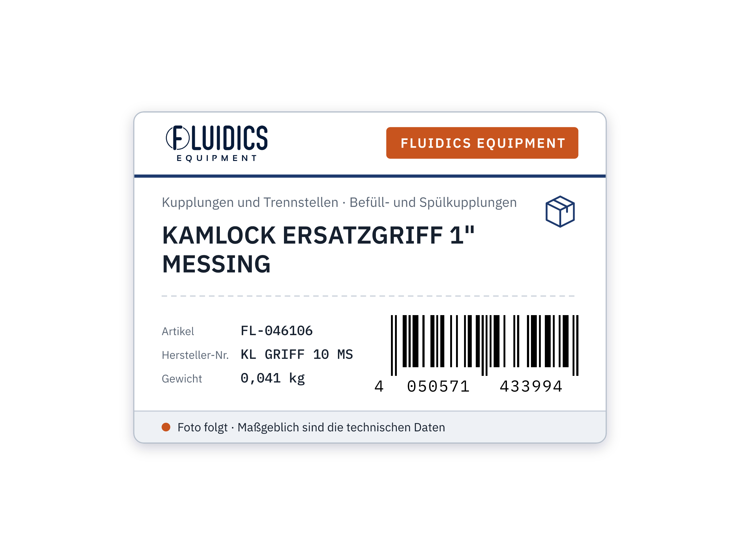 KAMLOCK ERSATZGRIFF 1" MESSING