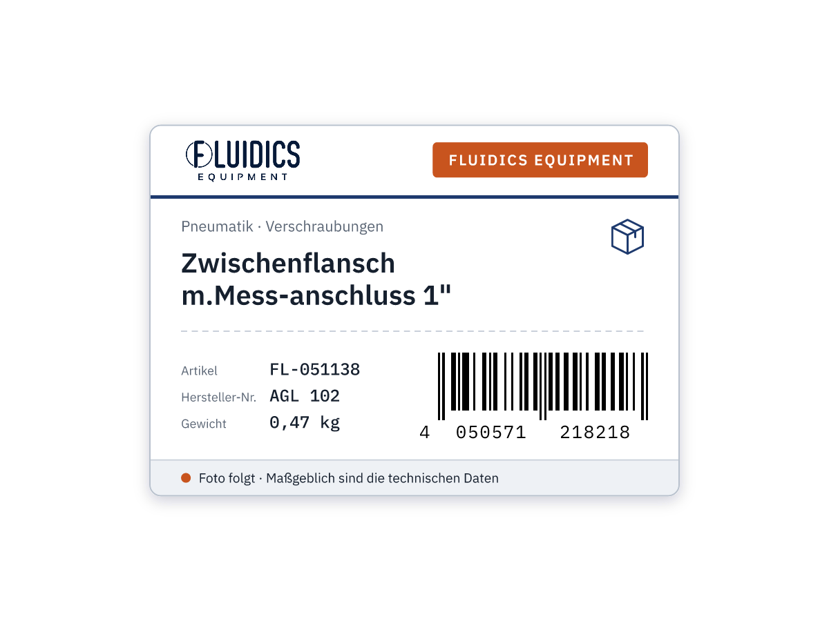 Zwischenflansch m.Mess-anschluss 1"