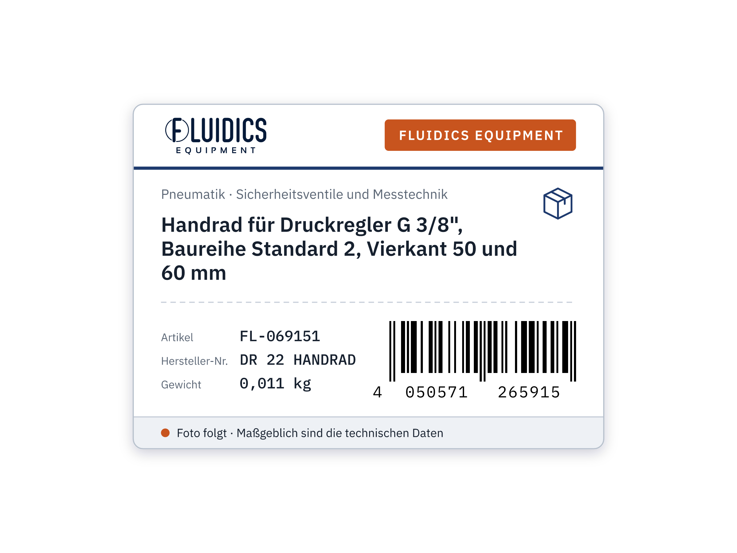 Handrad für Druckregler G 3/8", Baureihe Standard 2, Vierkant 50 und 60 mm