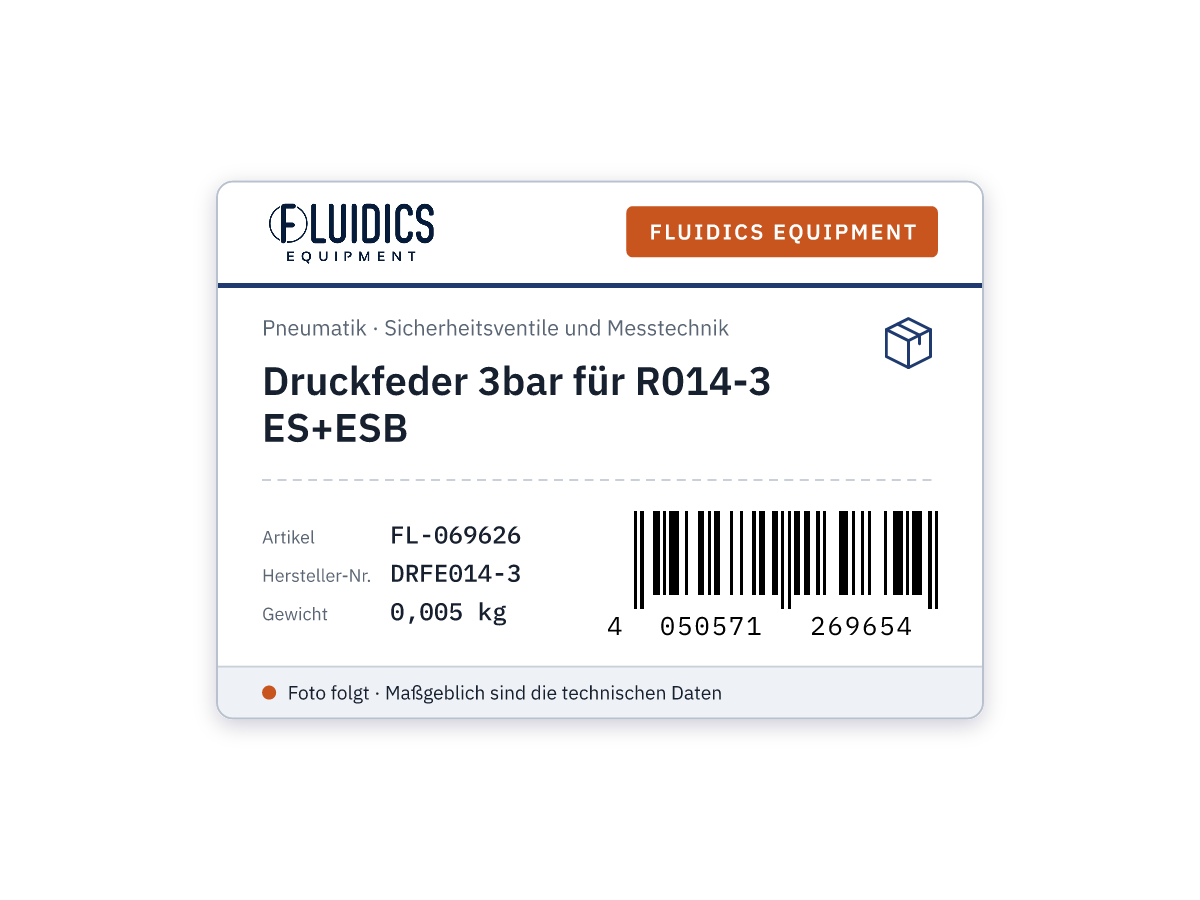 Druckfeder 3bar für R014-3 ES+ESB