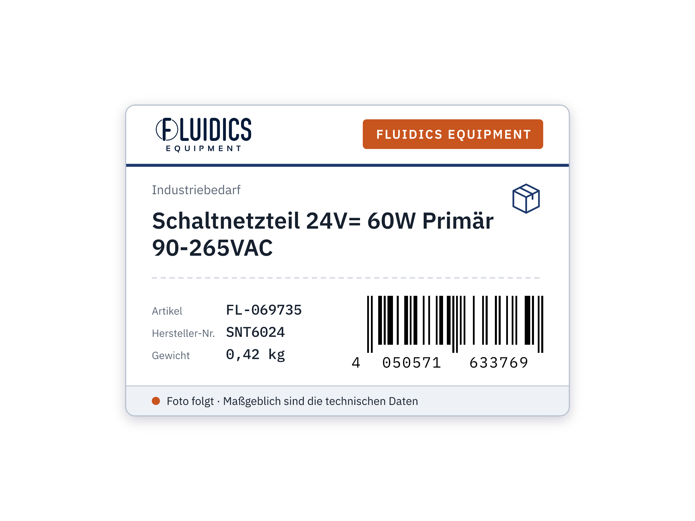 Schaltnetzteil 24V= 60W Primär 90-265VAC