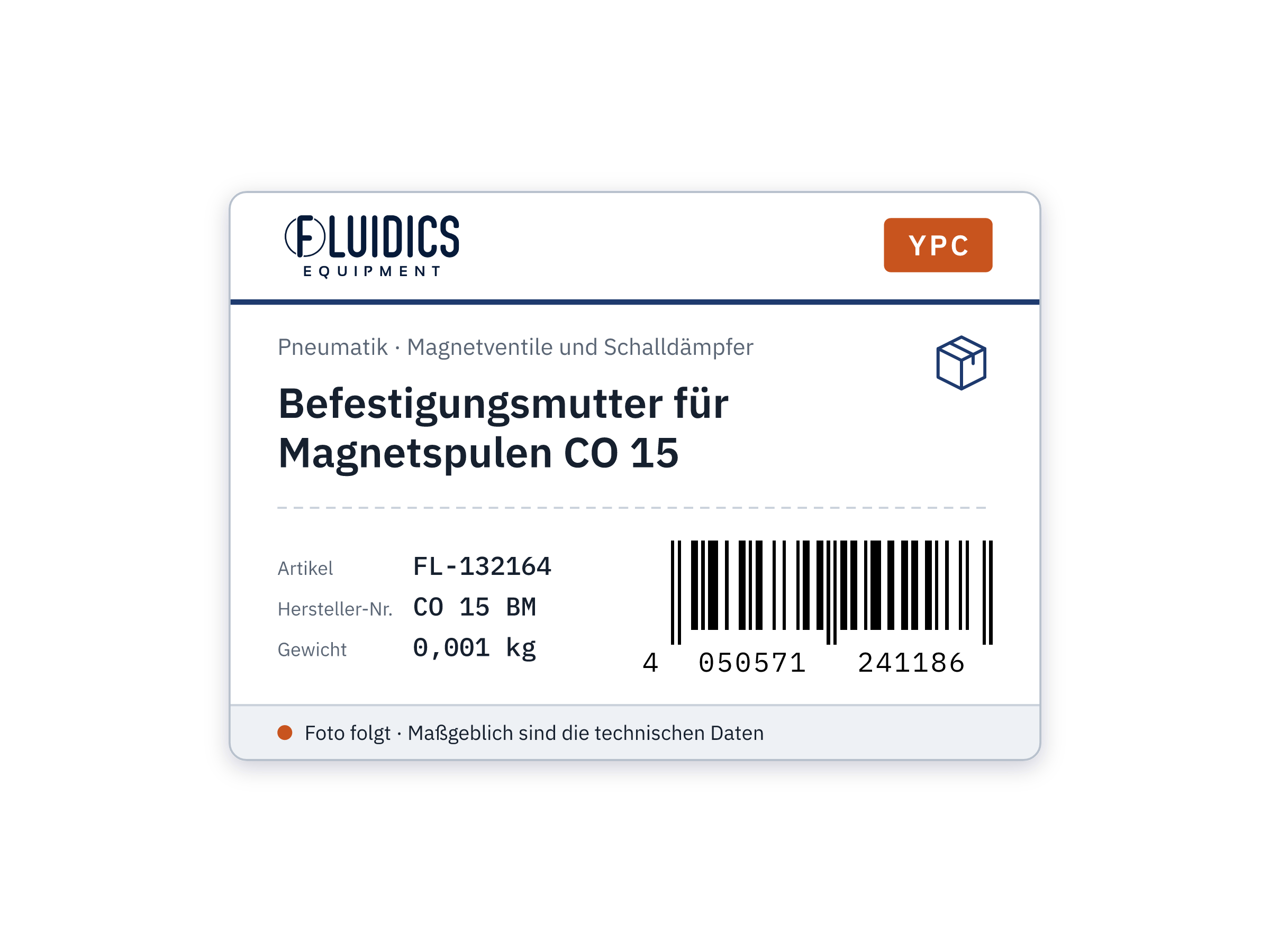 Befestigungsmutter für Magnetspulen CO 15 von YPC