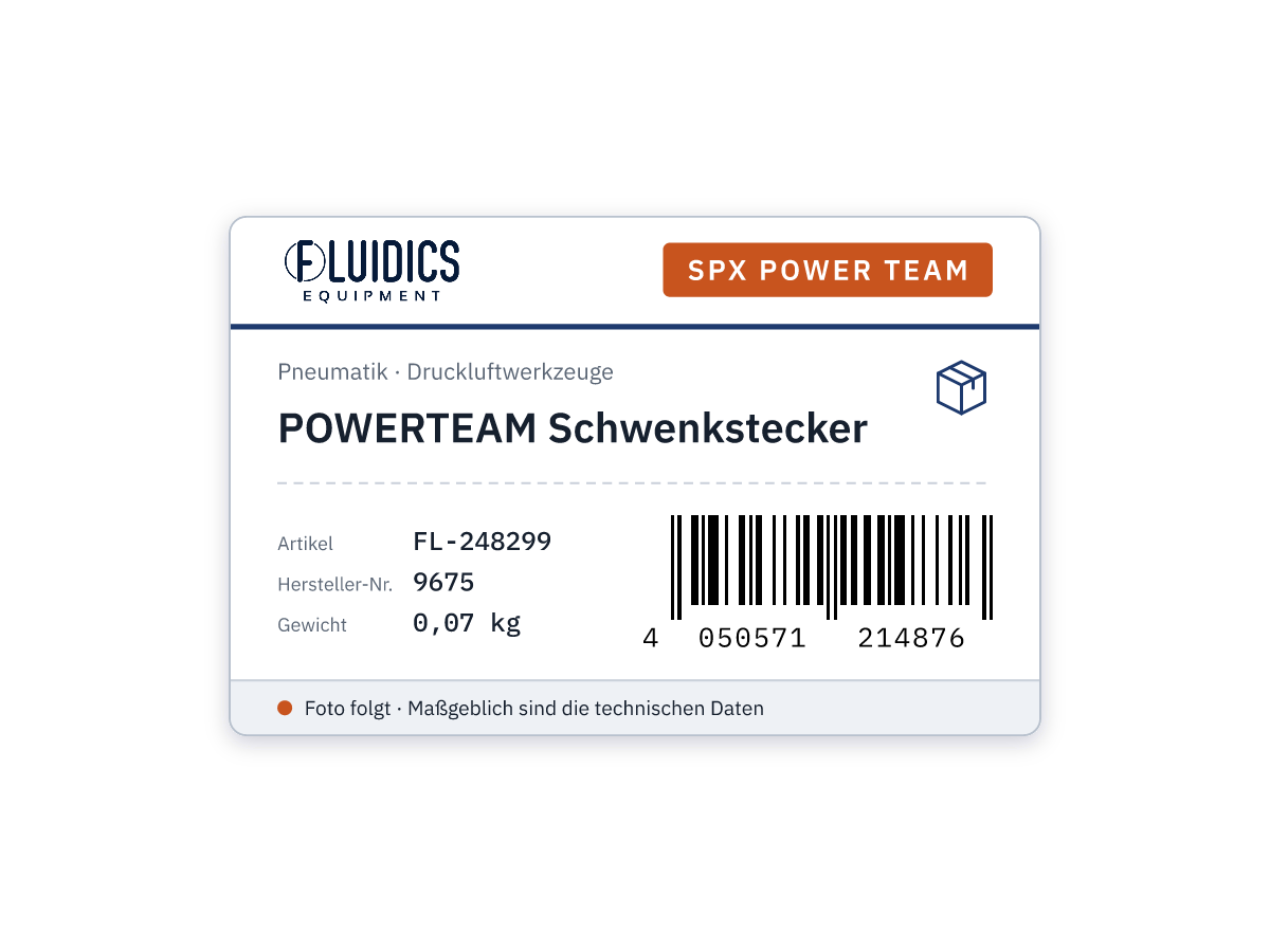POWERTEAM Schwenkstecker von SPX Power Team