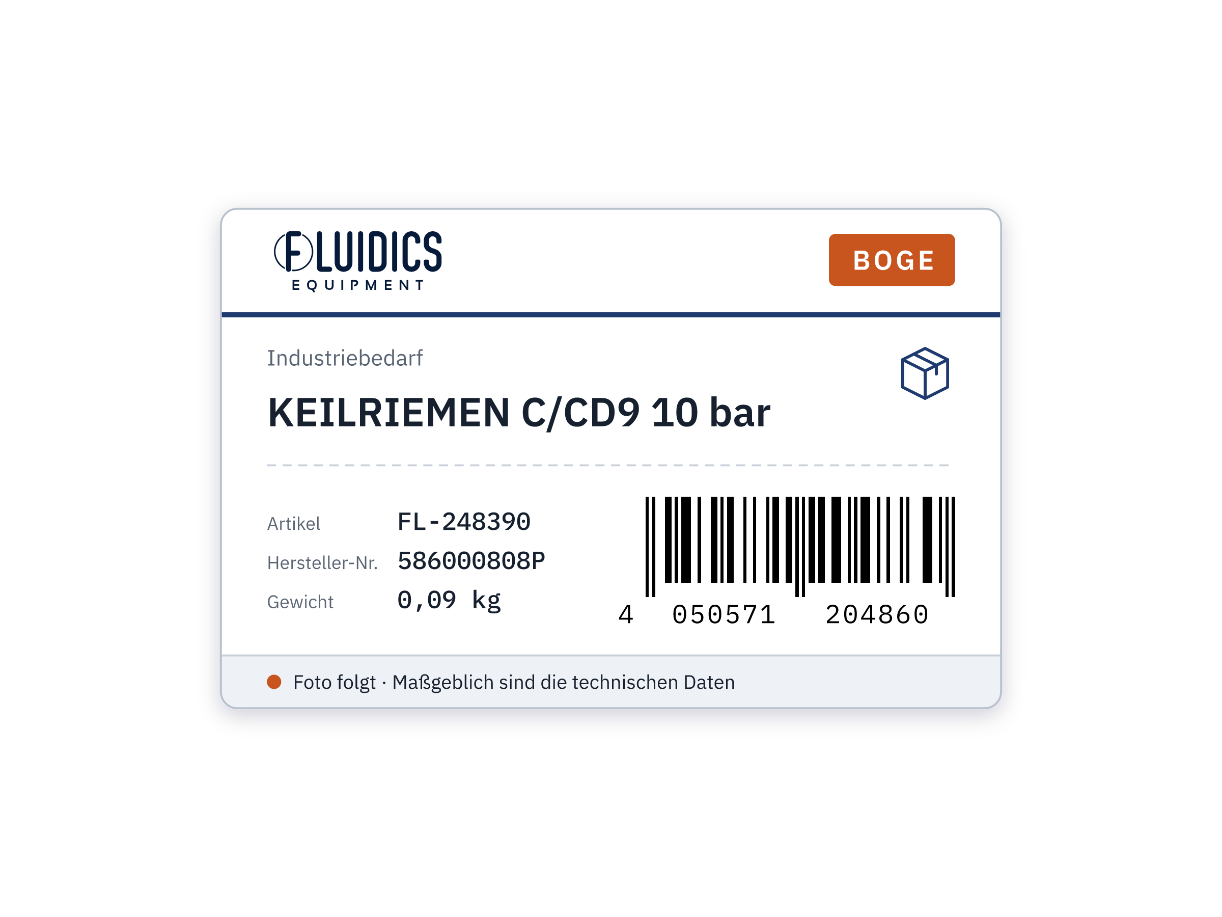 BOGE KEILRIEMEN C/CD9 10 bar von Boge