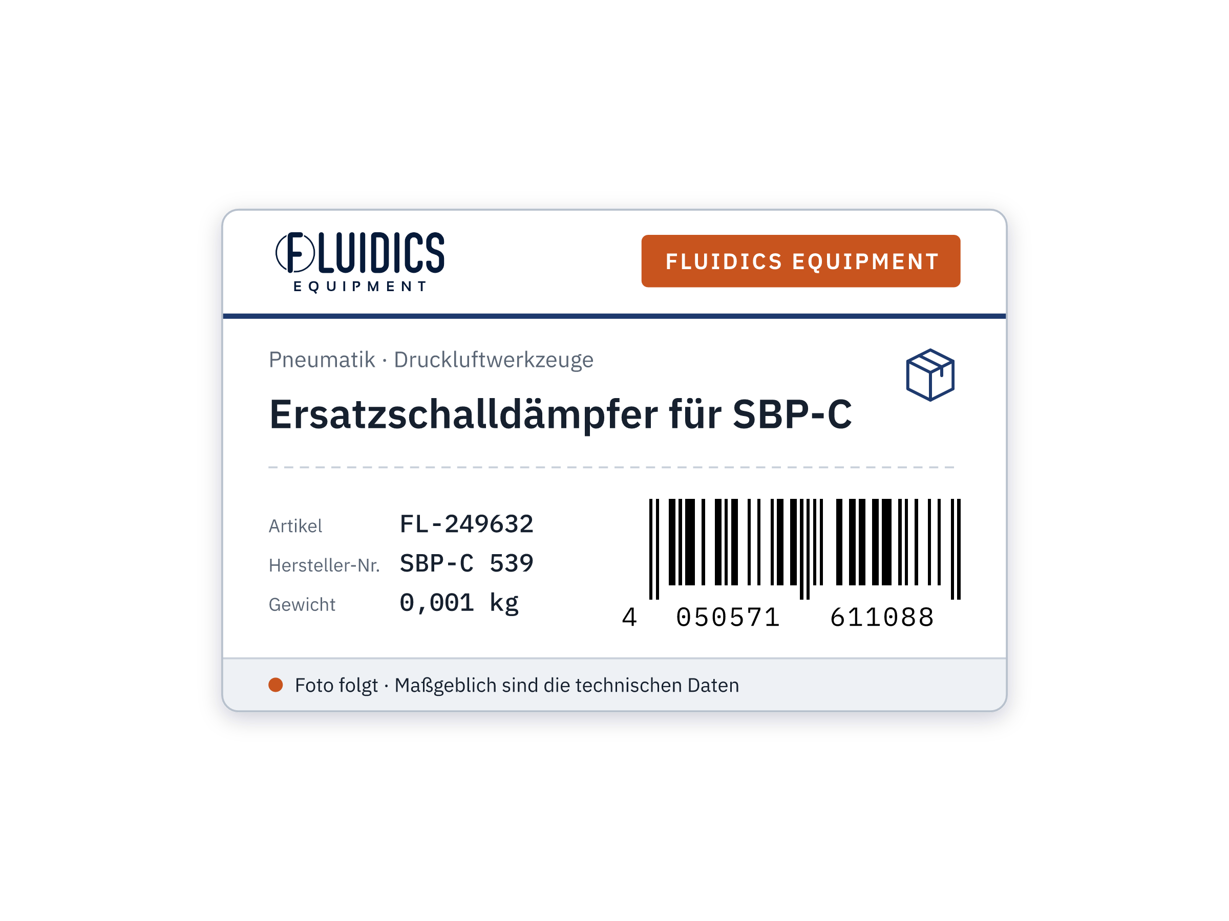 Ersatzschalldämpfer für SBP-C