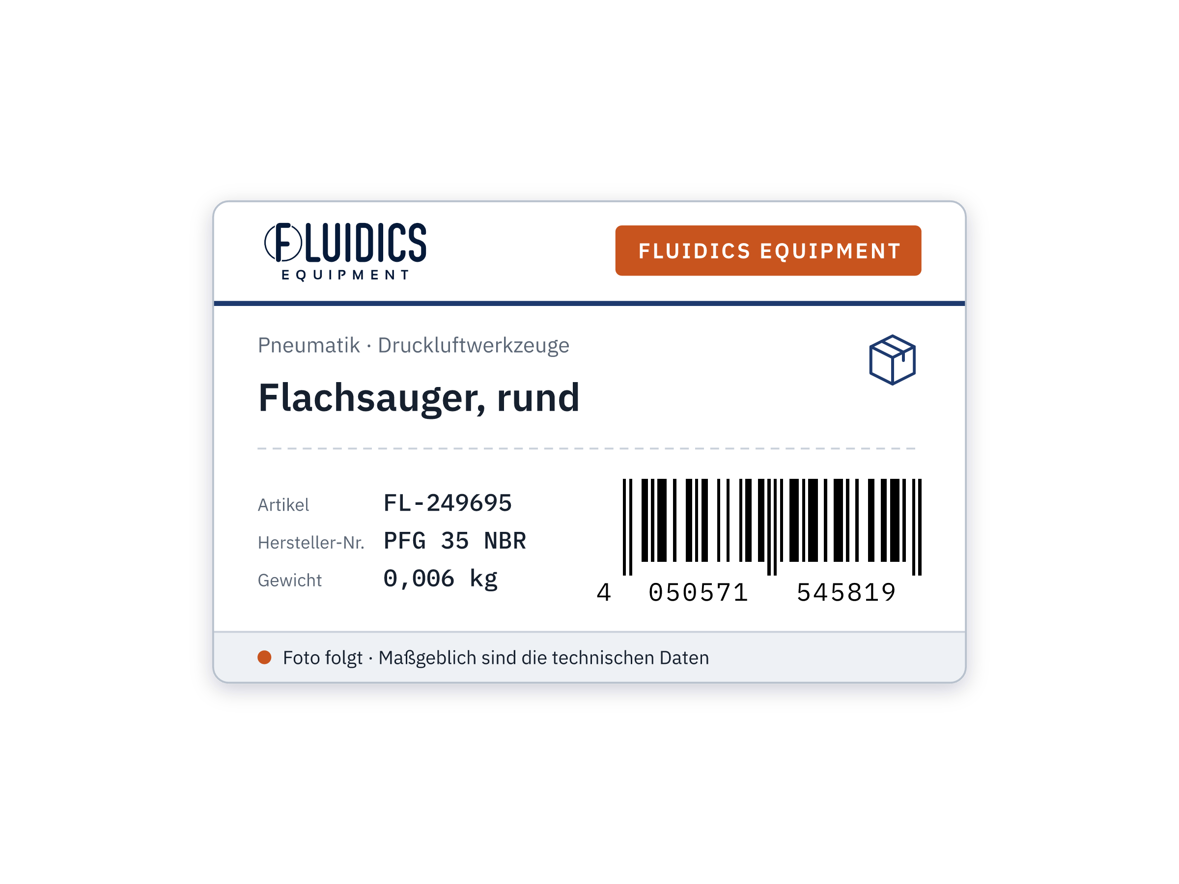 Flachsauger, rund