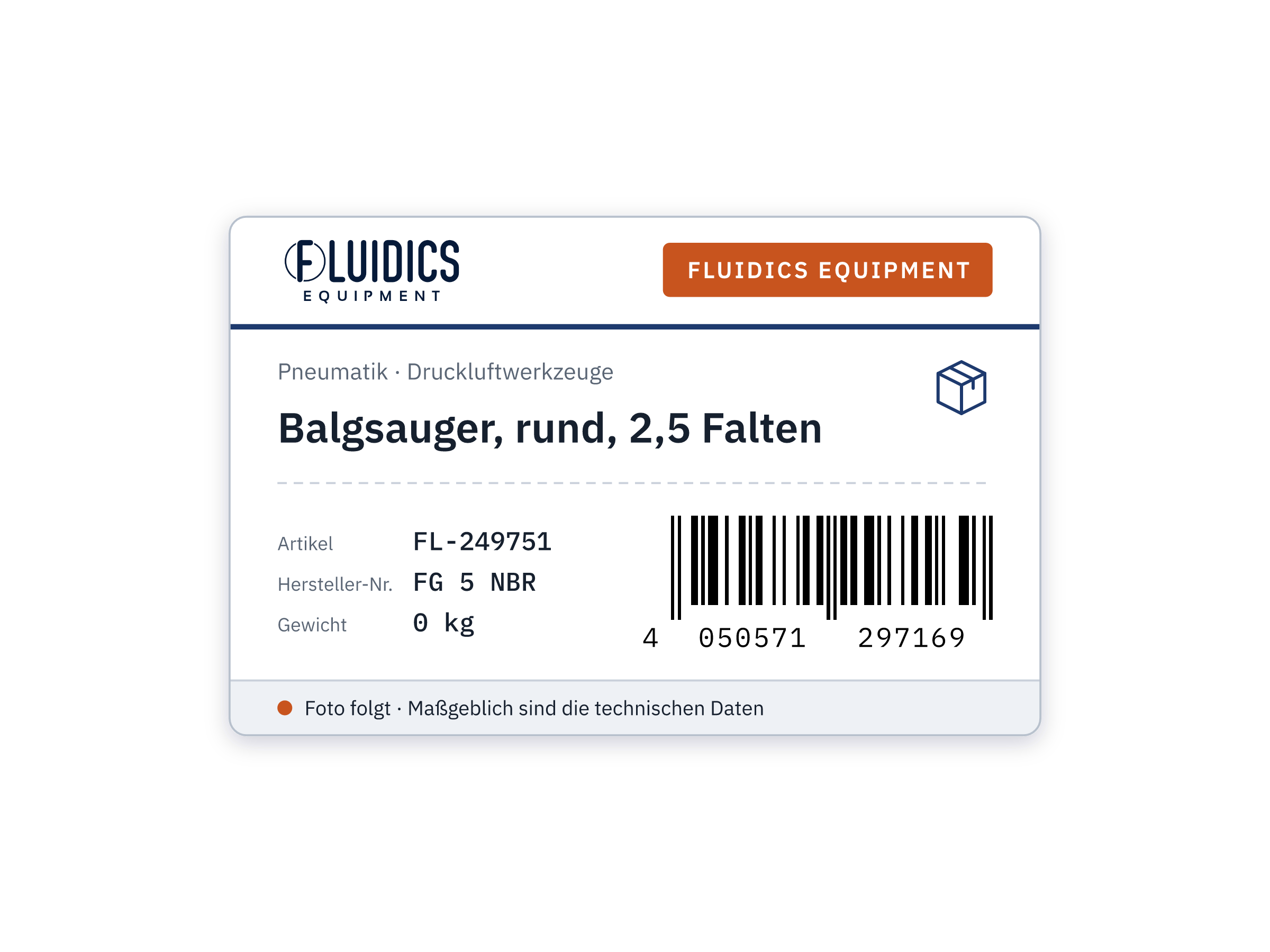 Balgsauger, rund, 2,5 Falten