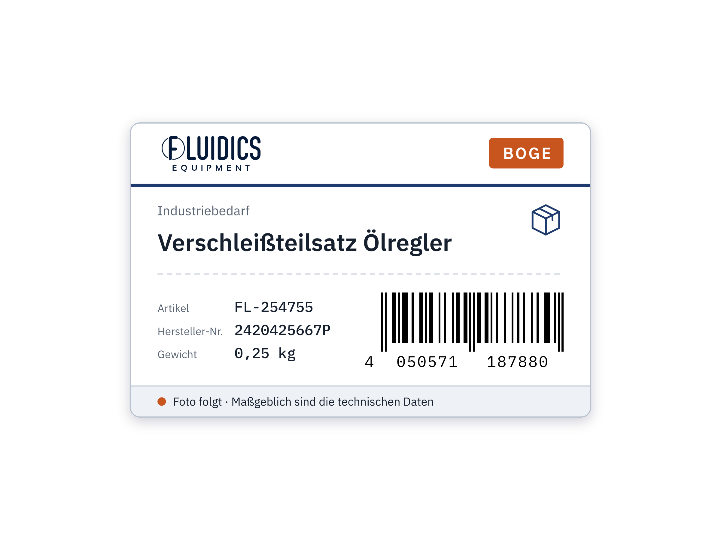 Verschleißteilsatz Ölregler von Boge