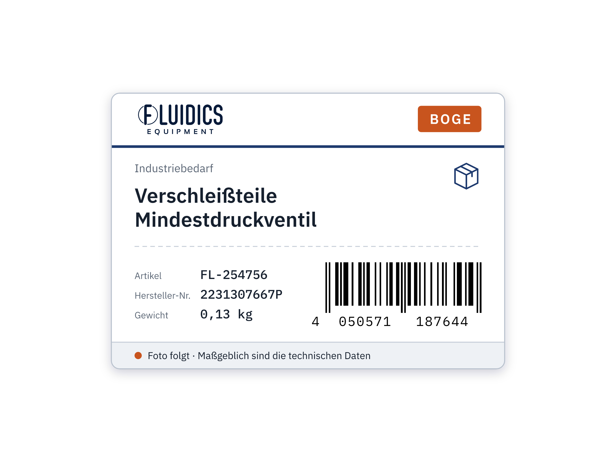Verschleißteile Mindestdruckventil von Boge