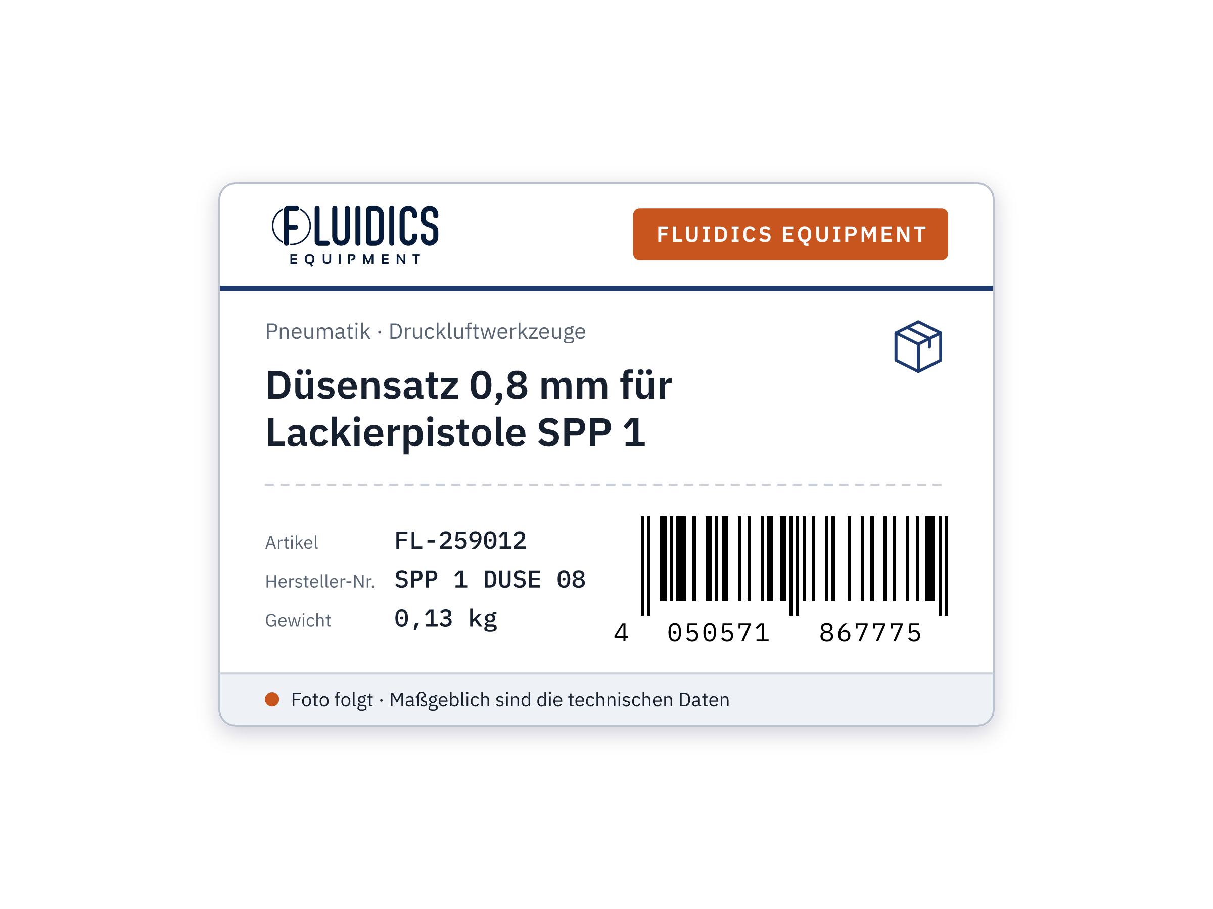 Düsensatz 0,8 mm für Lackierpistole SPP 1