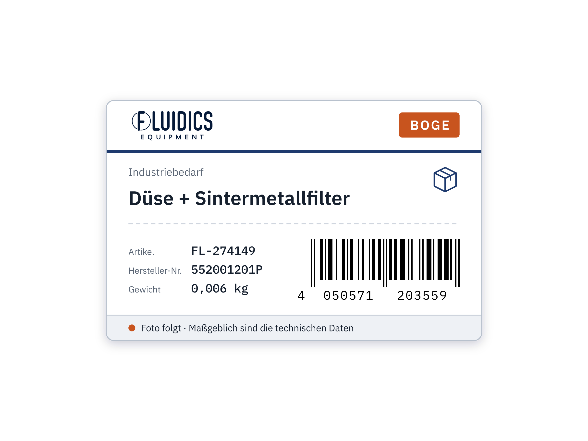 Düse + Sintermetallfilter von Boge