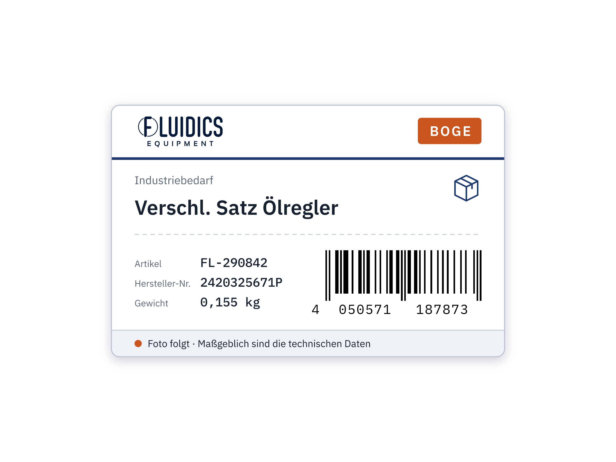 Verschl. Satz Ölregler von Boge