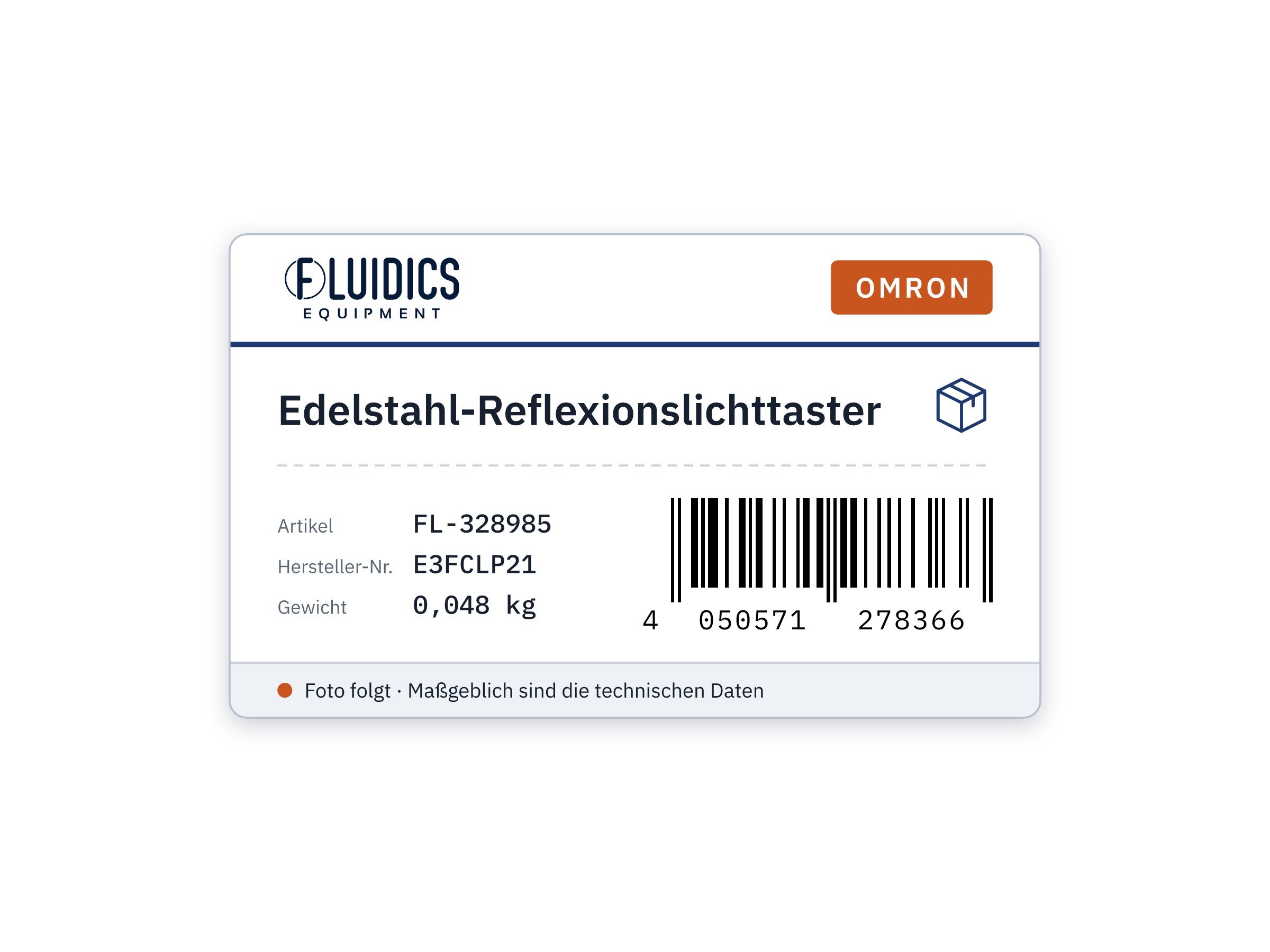 Omron Edelstahl-Reflexionslichttaster von Omron