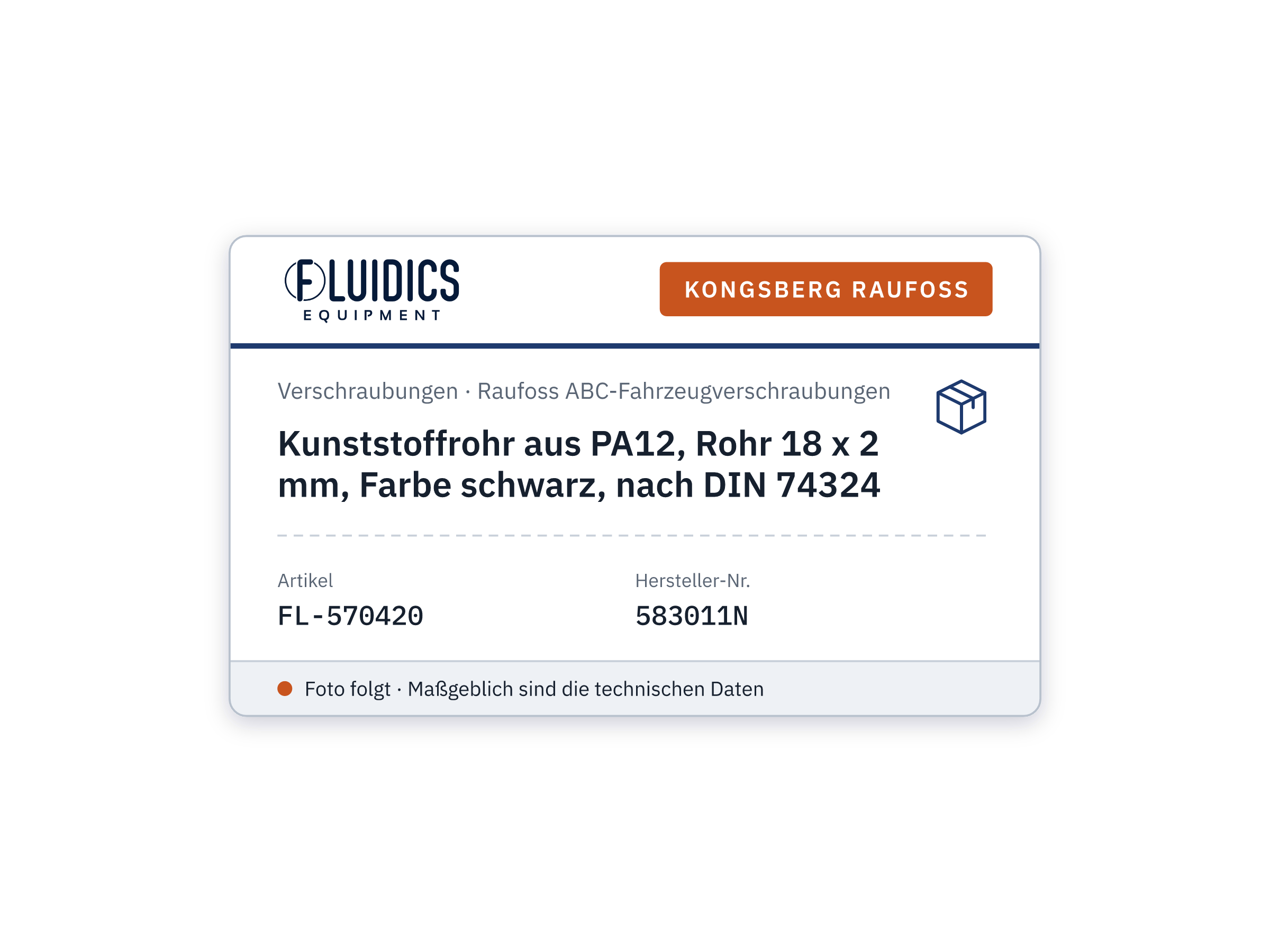 Kunststoffrohr aus PA12, Rohr 18 x 2 mm, Farbe schwarz, nach DIN 74324