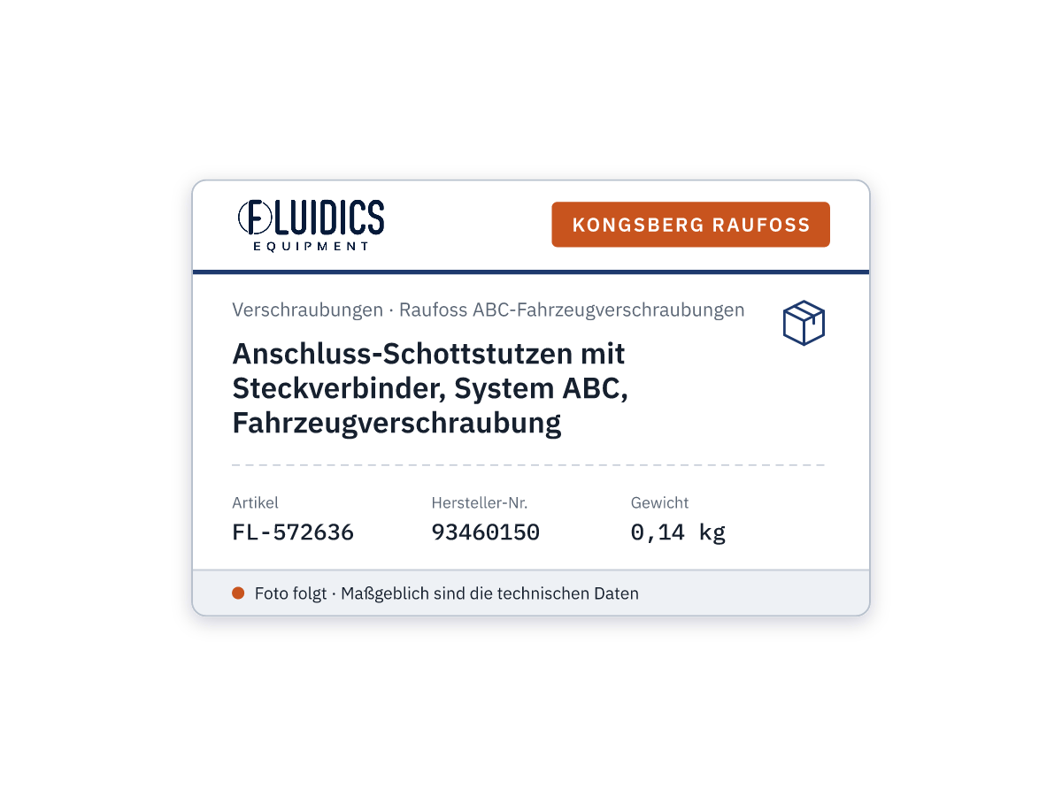 Anschluss-Schottstutzen mit Steckverbinder, System ABC, Fahrzeugverschraubung
