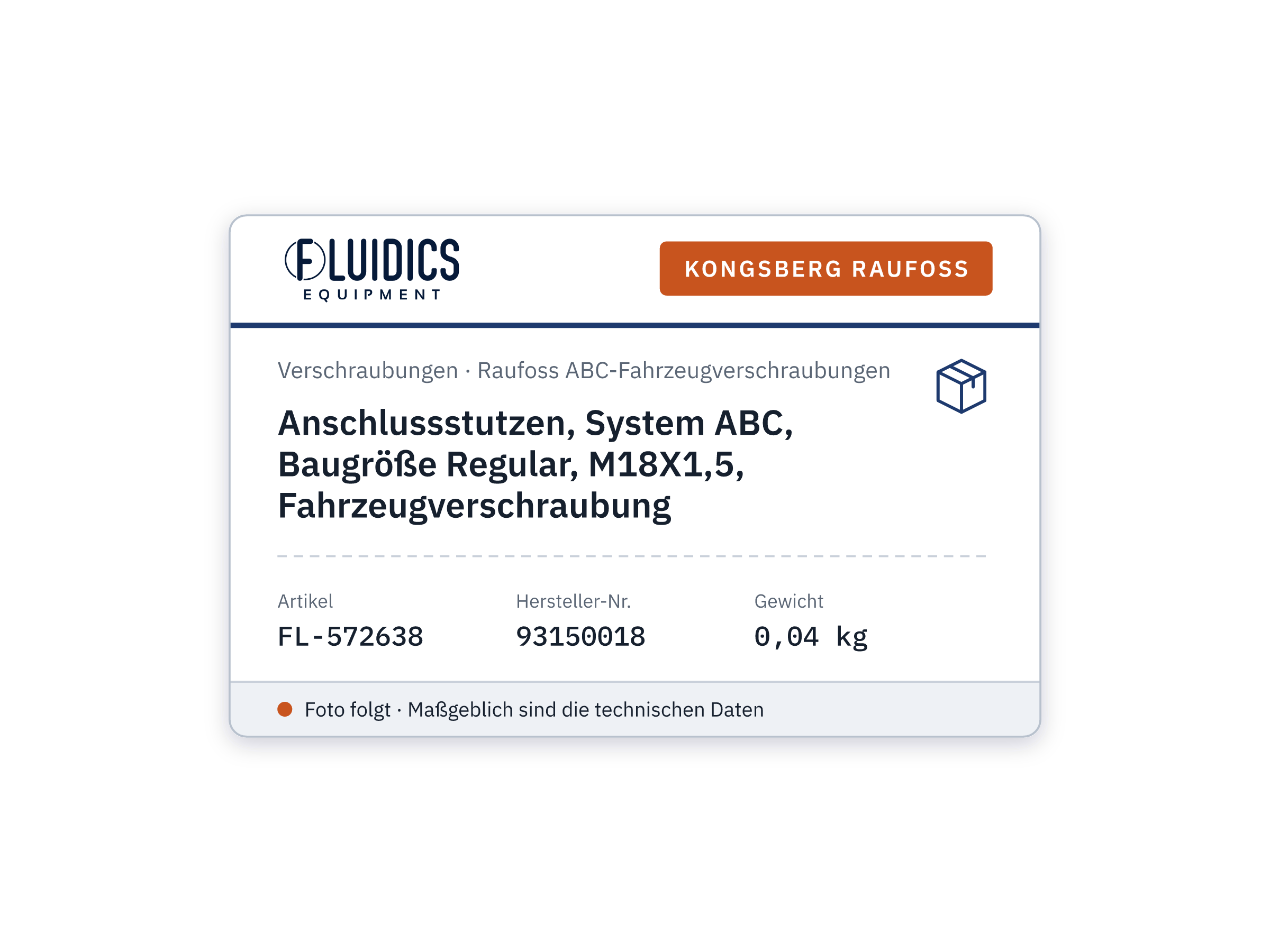 Anschlussstutzen, System ABC, Baugröße Regular, M18X1,5, Fahrzeugverschraubung