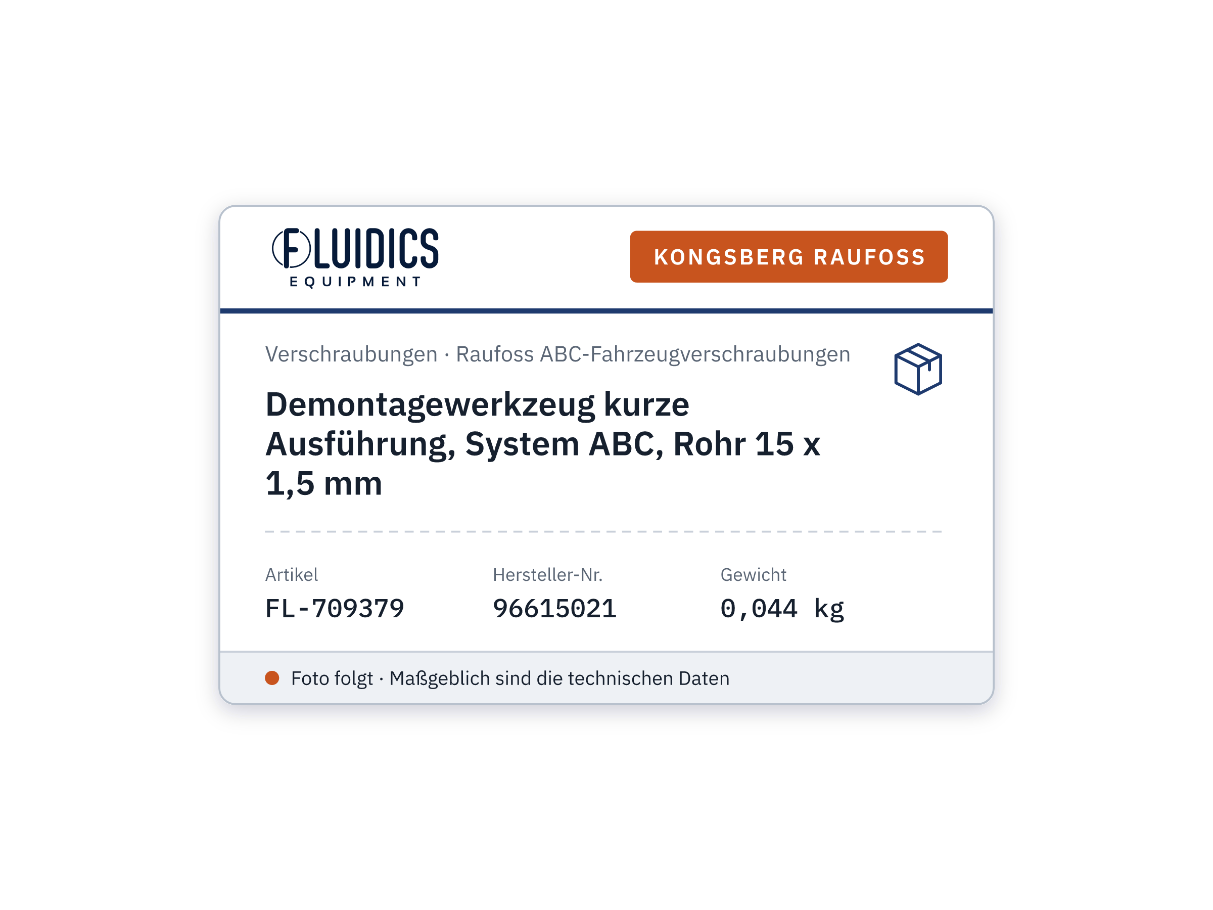 Demontagewerkzeug kurze Ausführung, System ABC, Rohr 15 x 1,5 mm