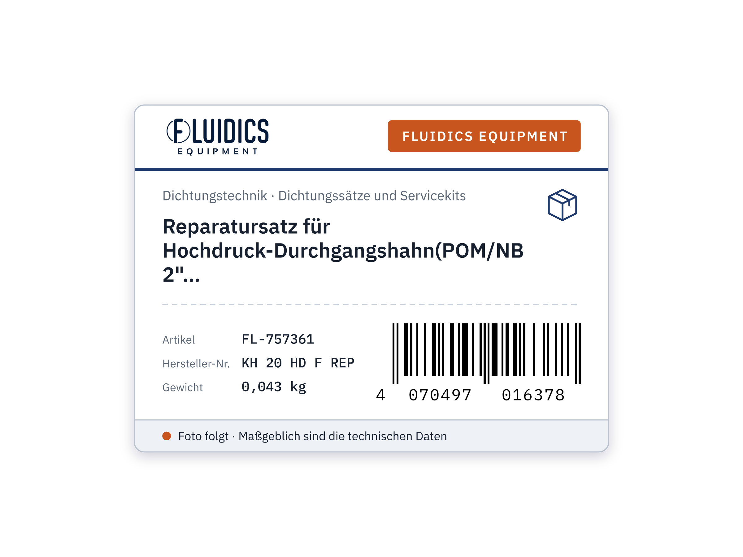 Reparatursatz für Hochdruck-Durchgangshahn(POM/NBR)G 2"