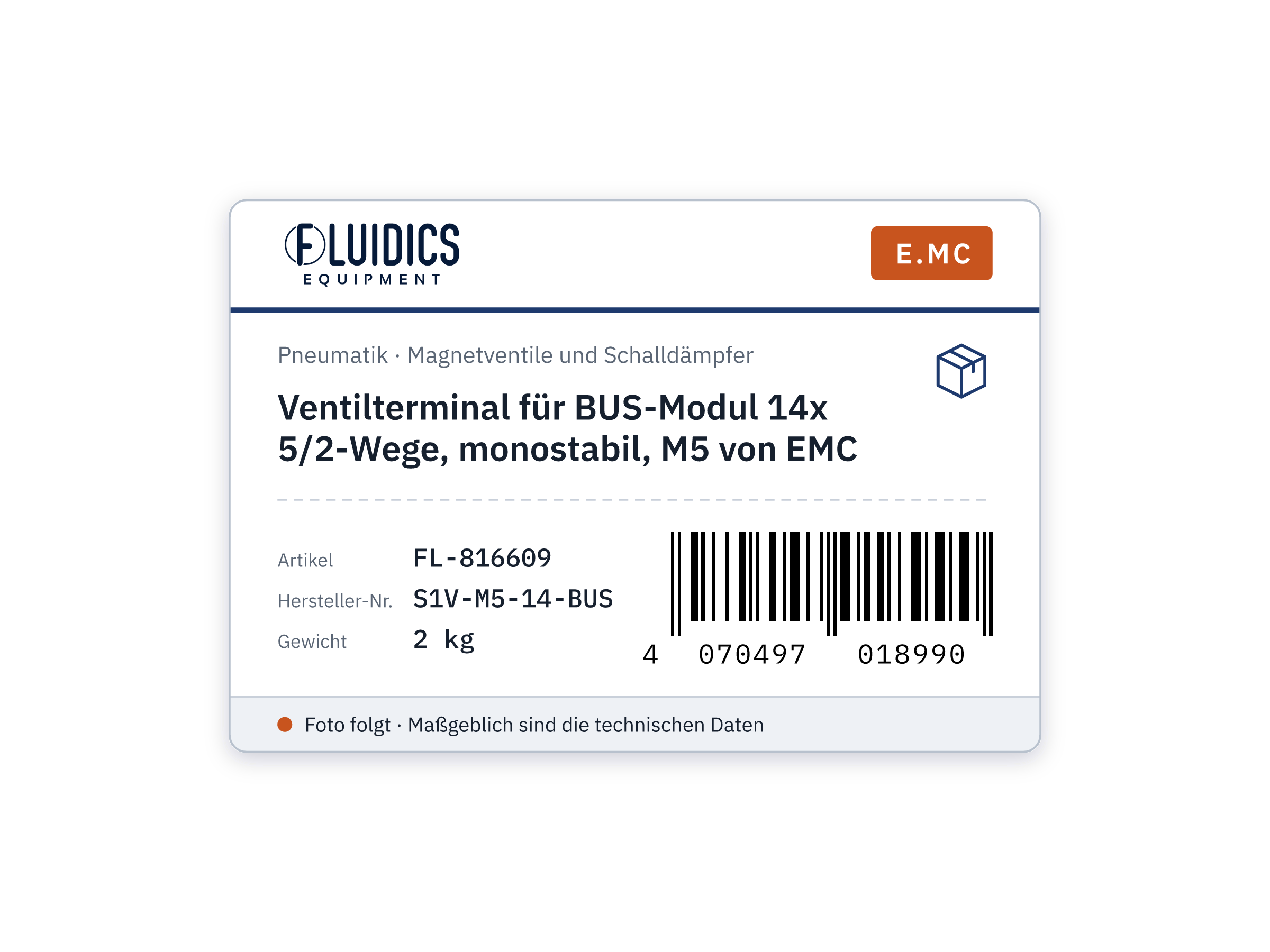 Ventilterminal für BUS-Modul 14x 5/2-Wege, monostabil, M5 von EMC