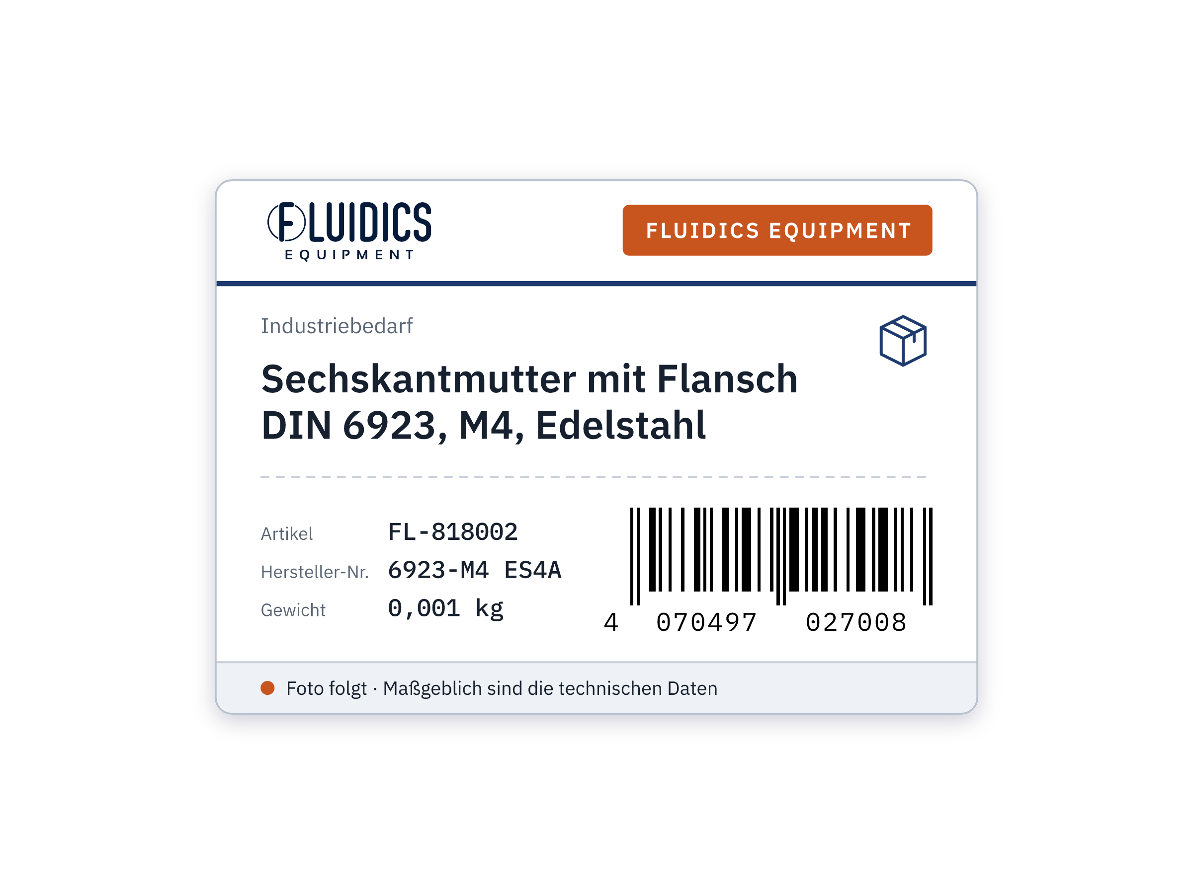 Sechskantmutter mit Flansch DIN 6923, M4, Edelstahl