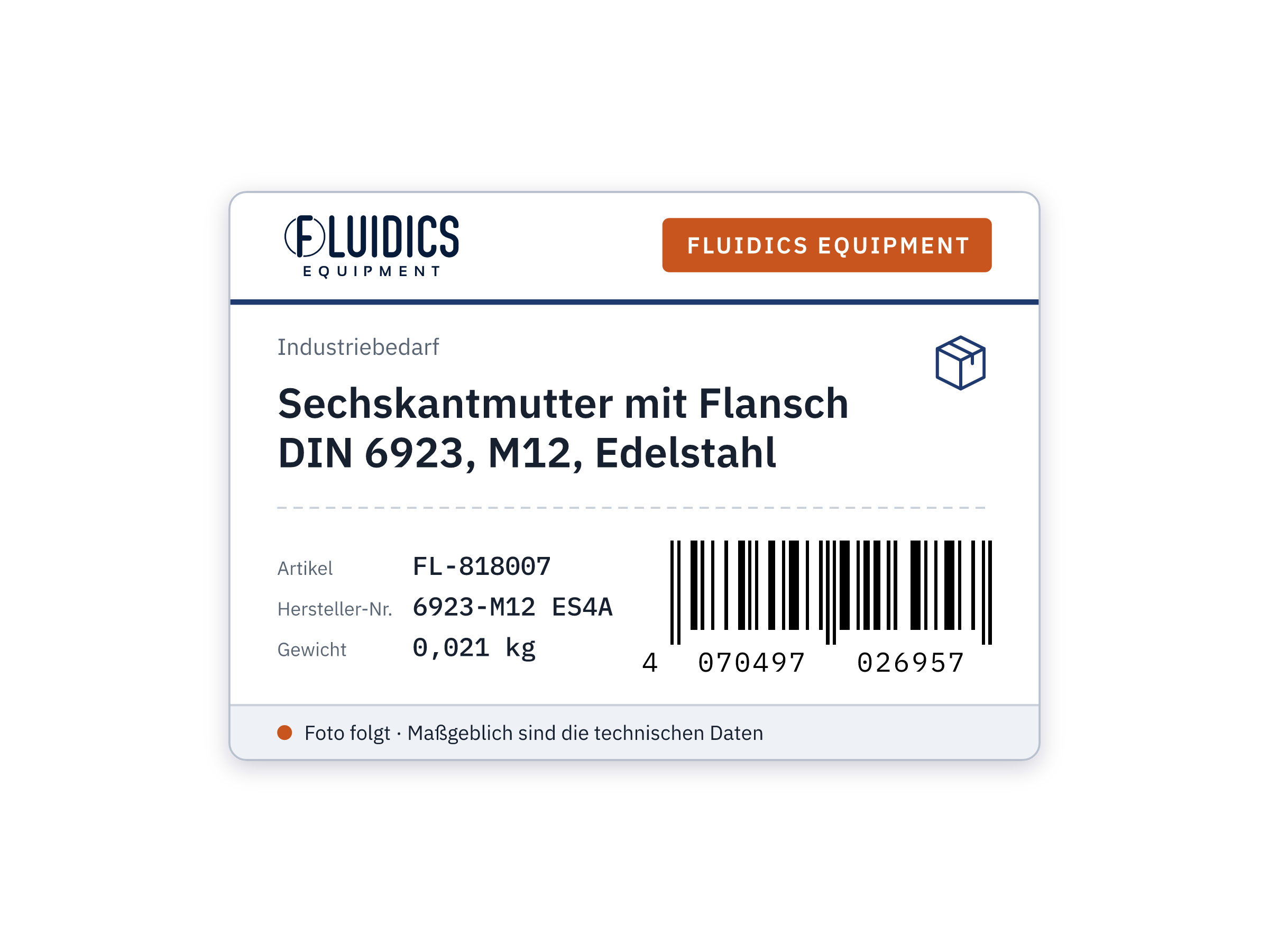 Sechskantmutter mit Flansch DIN 6923, M12, Edelstahl