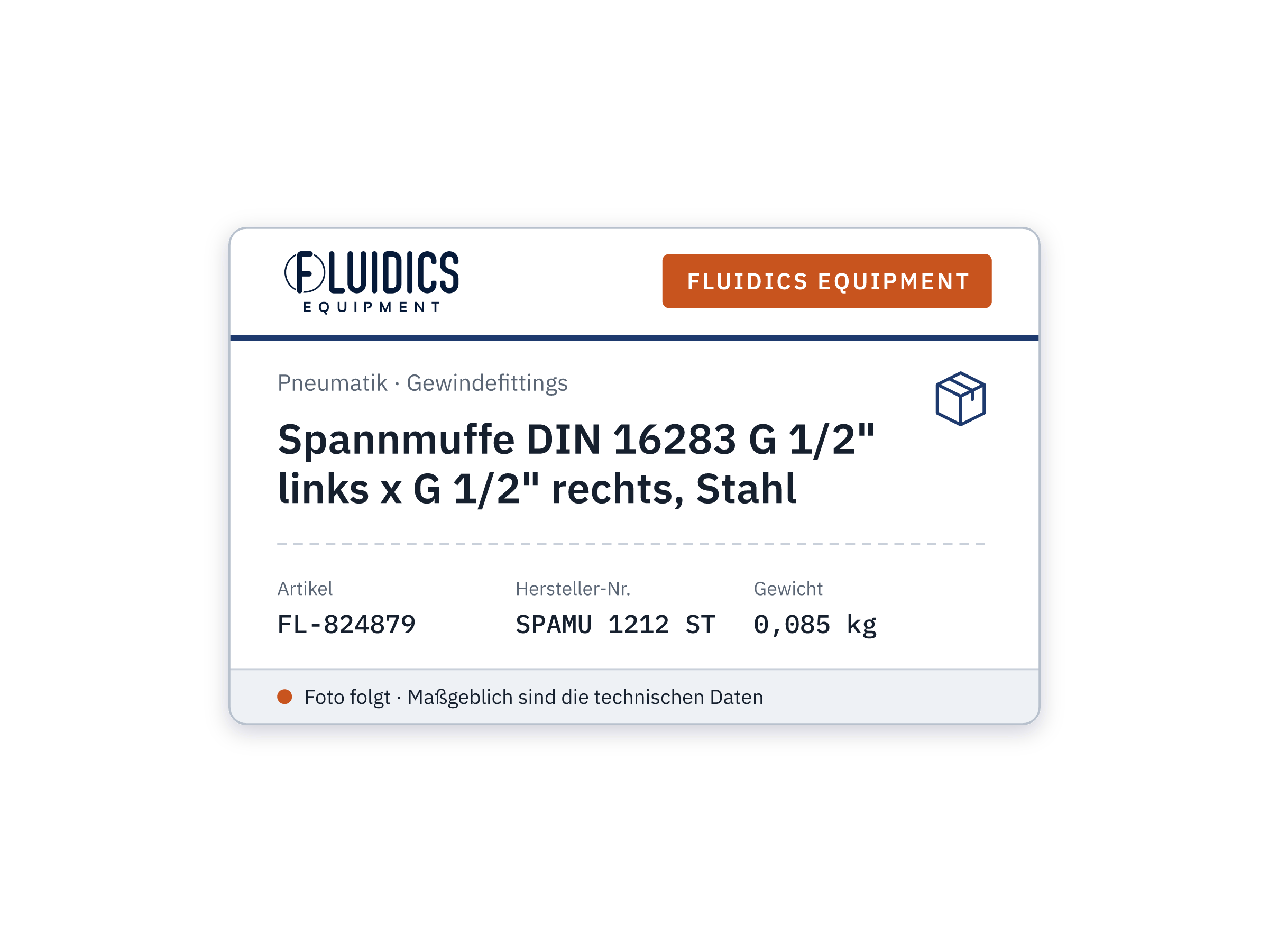 Spannmuffe DIN 16283 G 1/2" links x G 1/2" rechts, Stahl