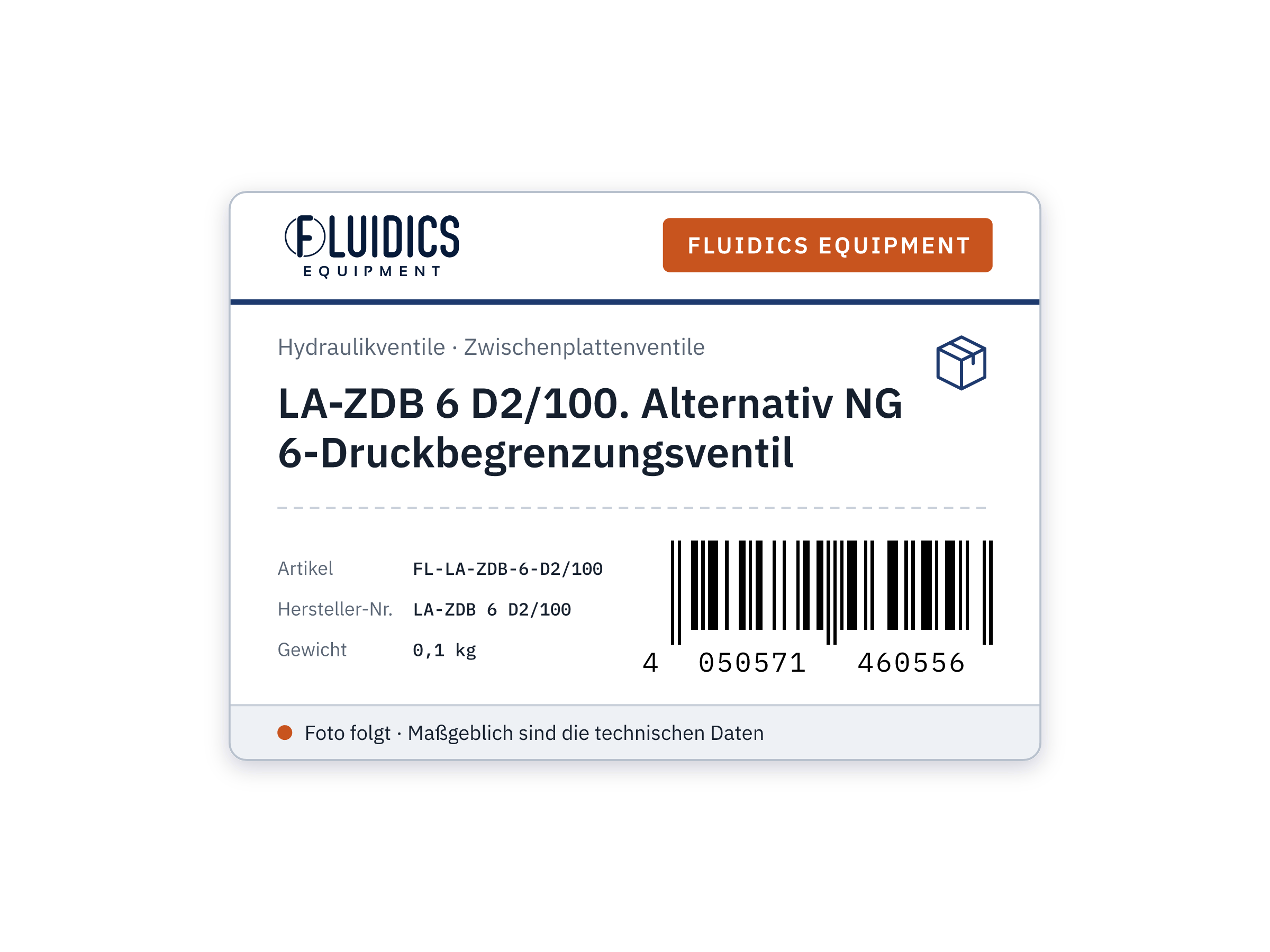 LA-ZDB 6 D2/100. Alternativ NG 6-Druckbegrenzungsventil