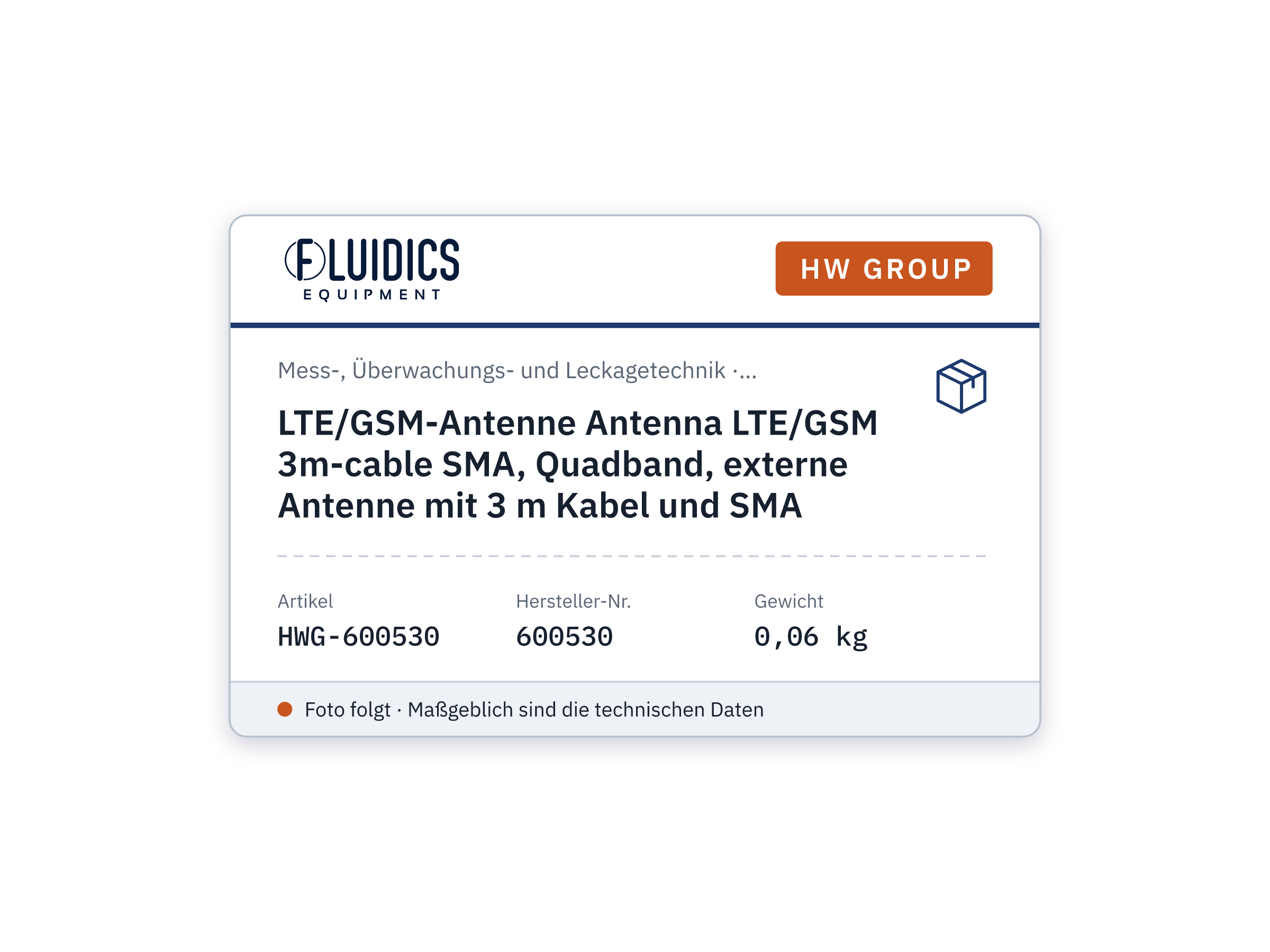 LTE/GSM-Antenne Antenna LTE/GSM 3m-cable SMA, Quadband, externe Antenne mit 3 m Kabel und SMA - HW group 600530