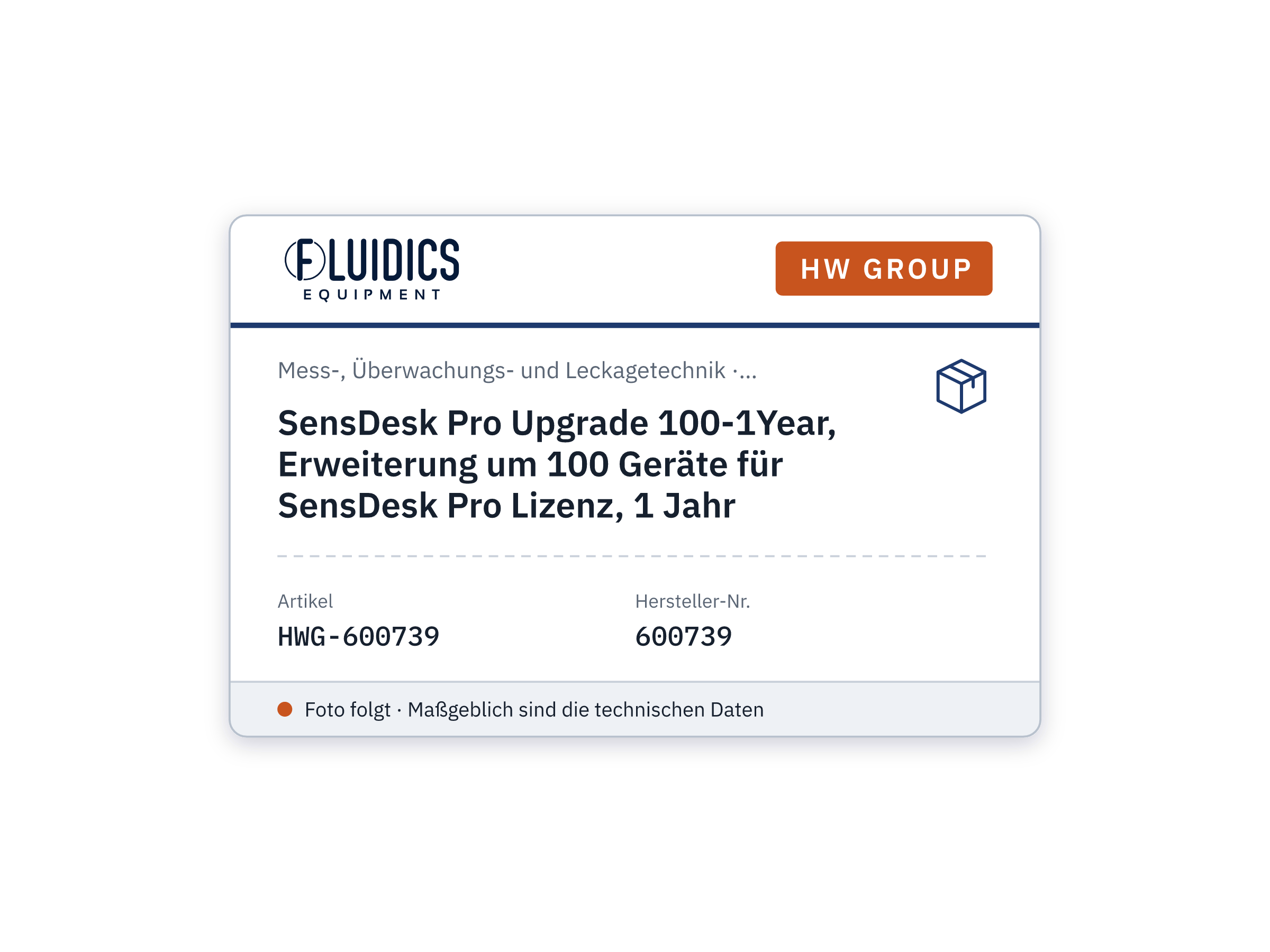 SensDesk Pro Upgrade 100-1Year, Erweiterung um 100 Geräte für SensDesk Pro Lizenz, 1 Jahr - HW group 600739