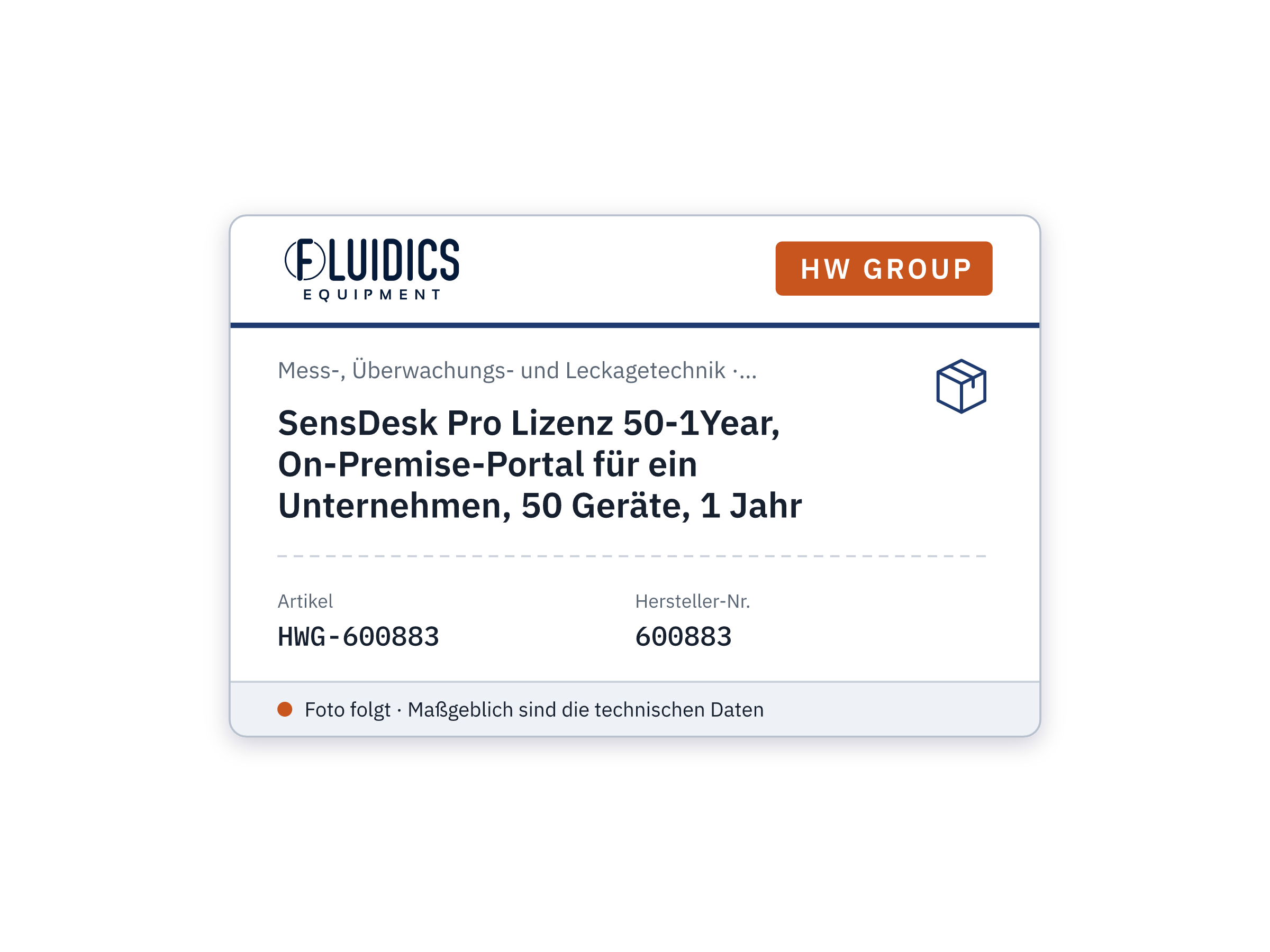 SensDesk Pro Lizenz 50-1Year, On-Premise-Portal für ein Unternehmen, 50 Geräte, 1 Jahr - HW group 600883