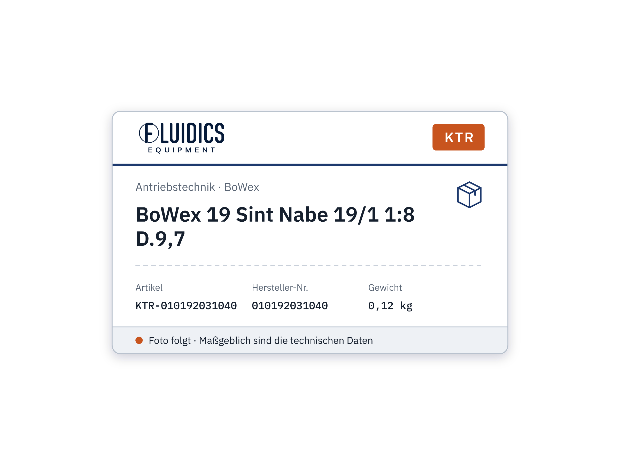 BoWex 19 Sint Nabe 19/1 1:8 D.9,7 - KTR 010192031040