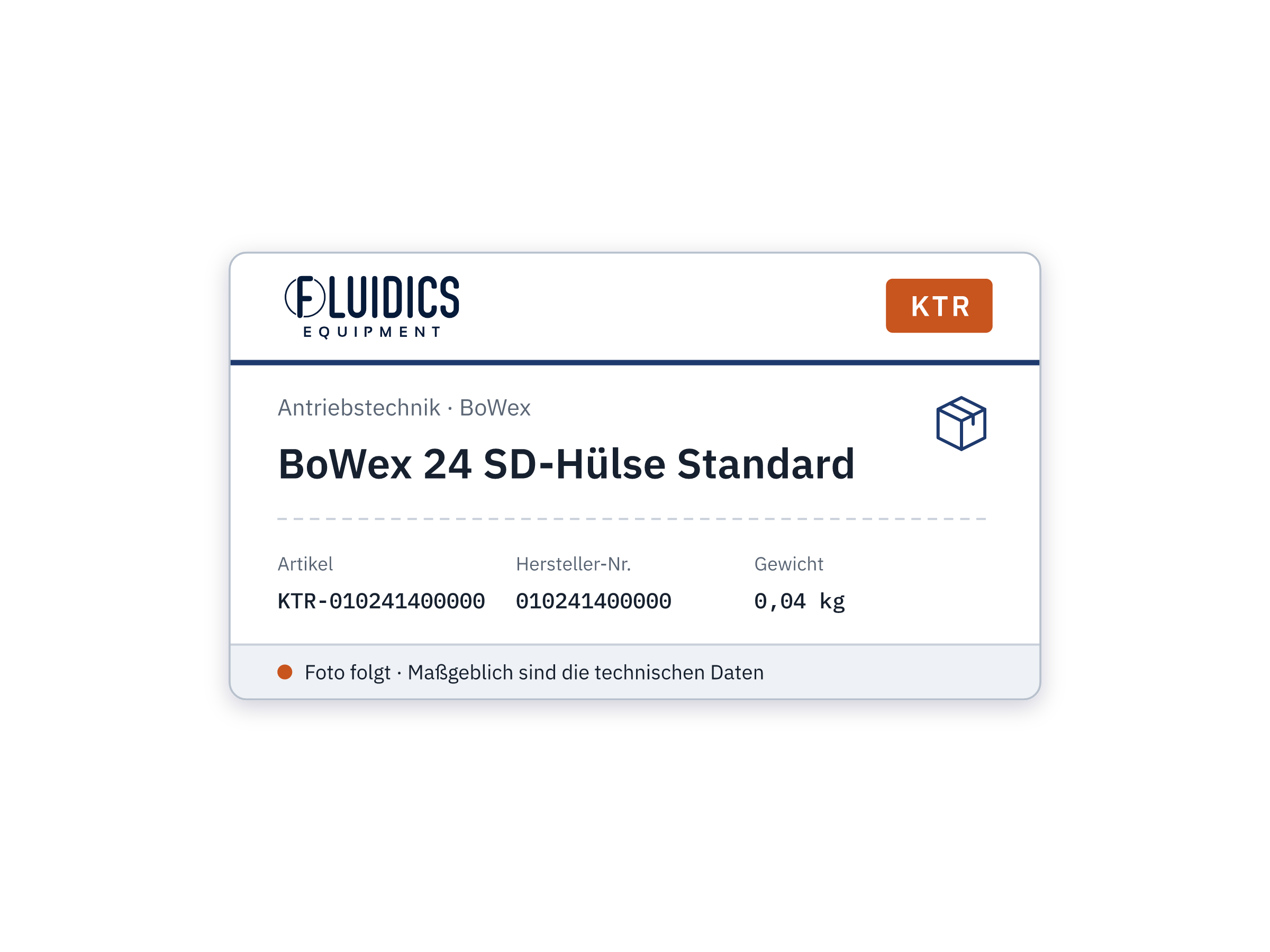 BoWex 24 SD-Sleeve Standard - KTR 010241400000