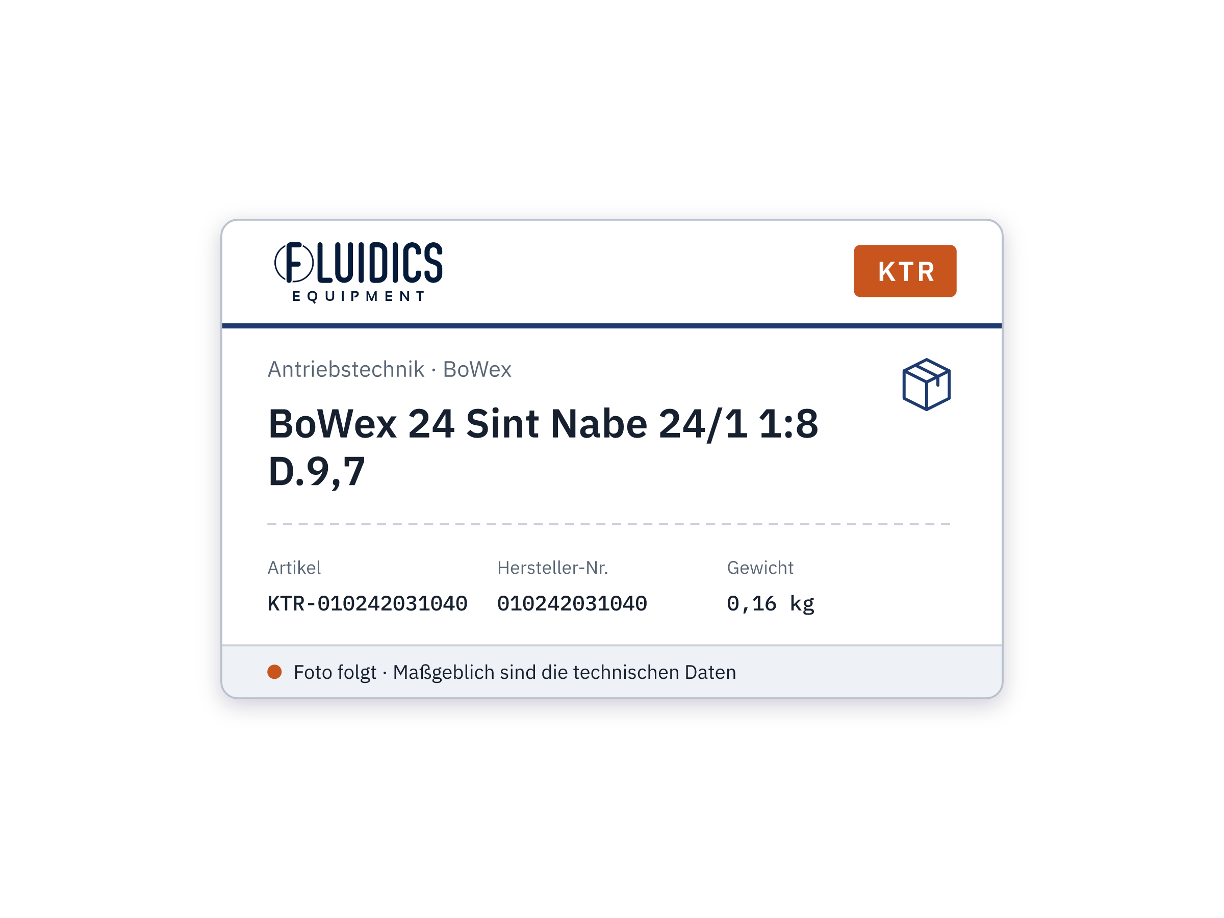 BoWex 24 Sint Nabe 24/1 1:8 D.9,7 - KTR 010242031040